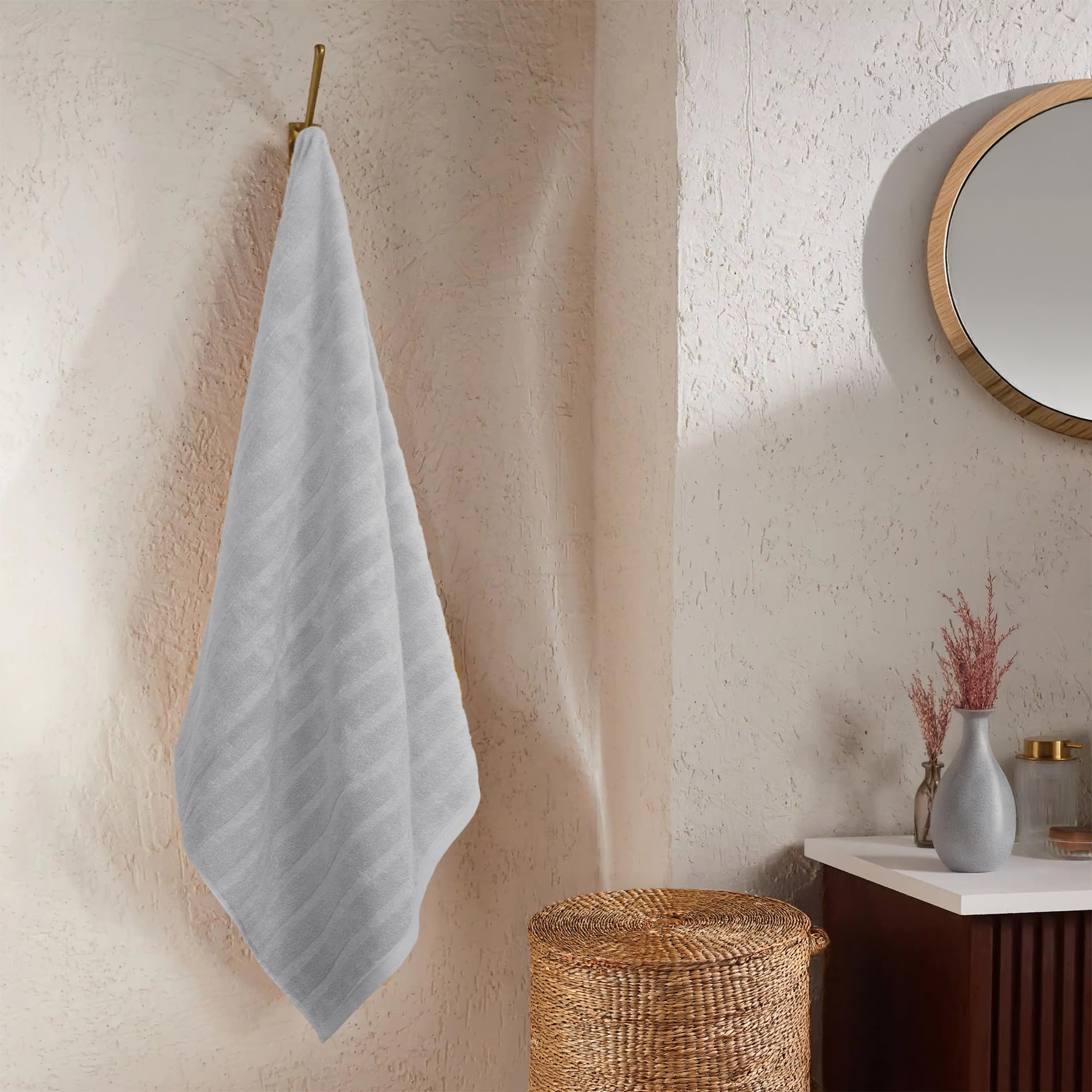 Mytrident Quick Dry Towel For Bath, 400 Gsm, 100% Cotton Towel, 1 Pc Bath, Charcoal Grey