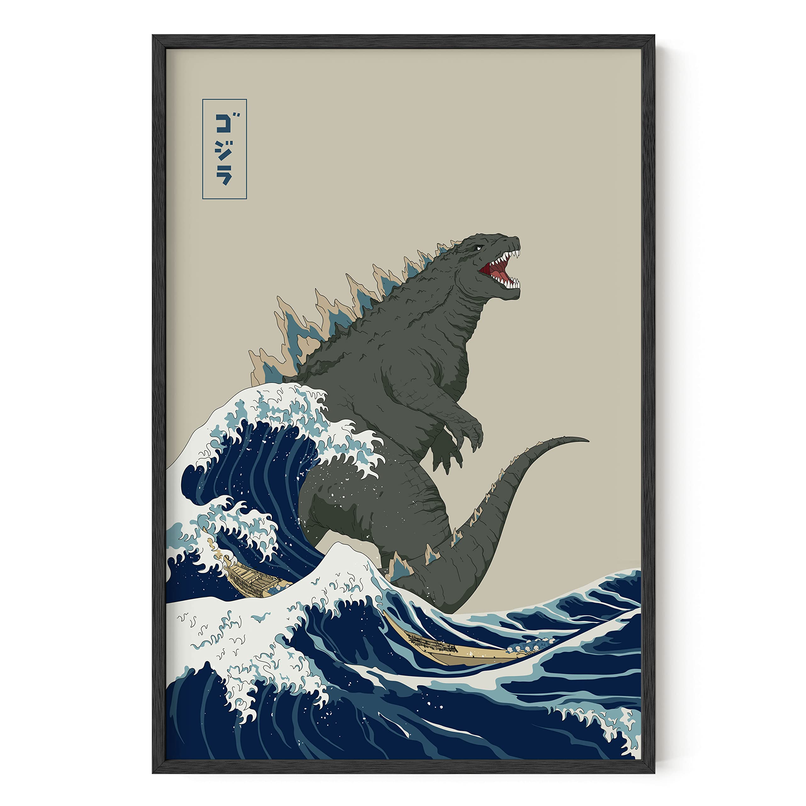 Haus And Hues Poster Japanese Wall Art Posters Japanese Art Posters For Boys Room King Of Monsters Great Wave Art Print Individu