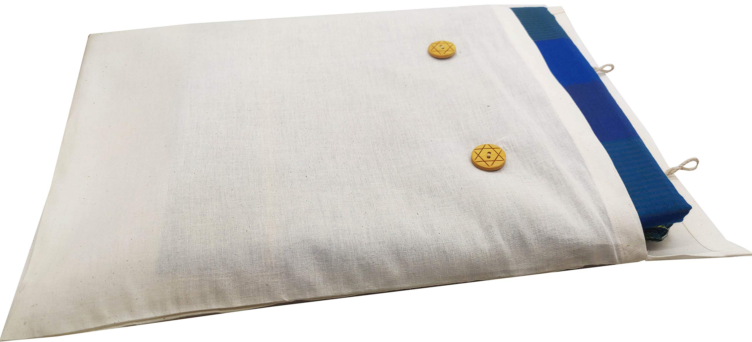 Clarkia Reusable Cotton Saree Cover Set Of 24 Big Size For Storage, Wardrobe Organizer Bags Saree Bags Cotton (16X14 Inch, Beige