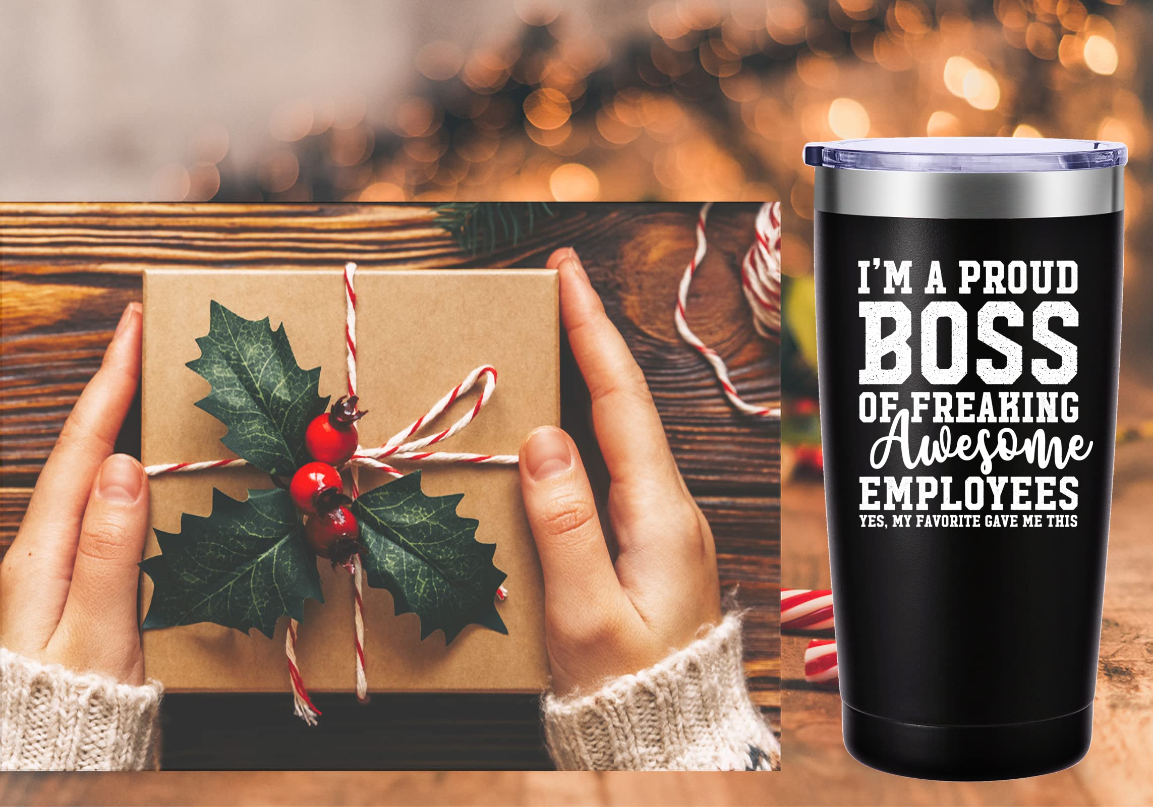 AMZUShome I Am A Proud Boss Travel Mug Tumbler.Funny Boss Day Office Gifts.Moving Appreciation Retirement Birthday Christmas Gifts For Men Women Boss Boss Lady From Employees(20oz Black)