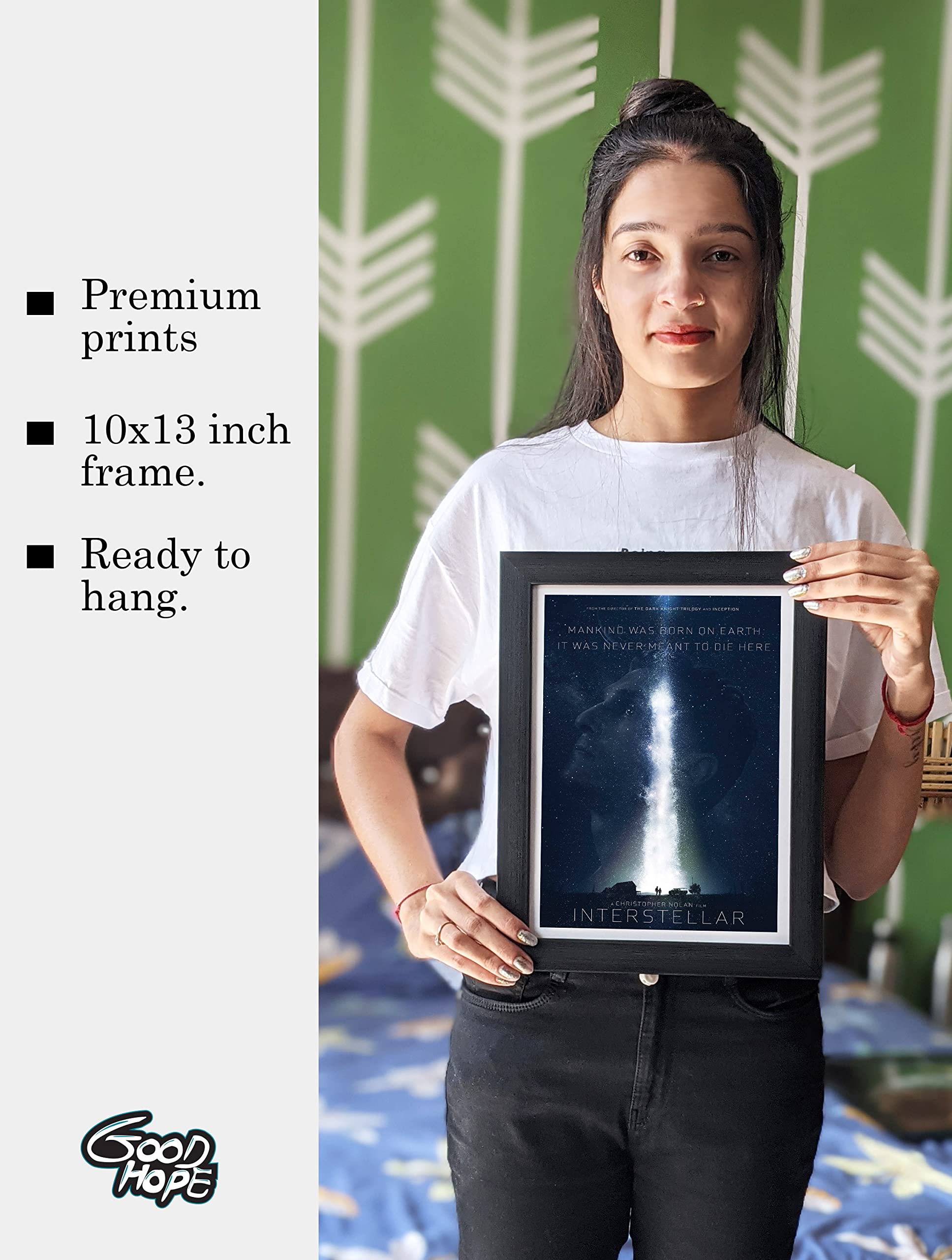 Good Hope , Plexiglass Hollywood Poster Frame Interstellar Movie Framed Poster,Multicolour 10 Inch X 13 Inch