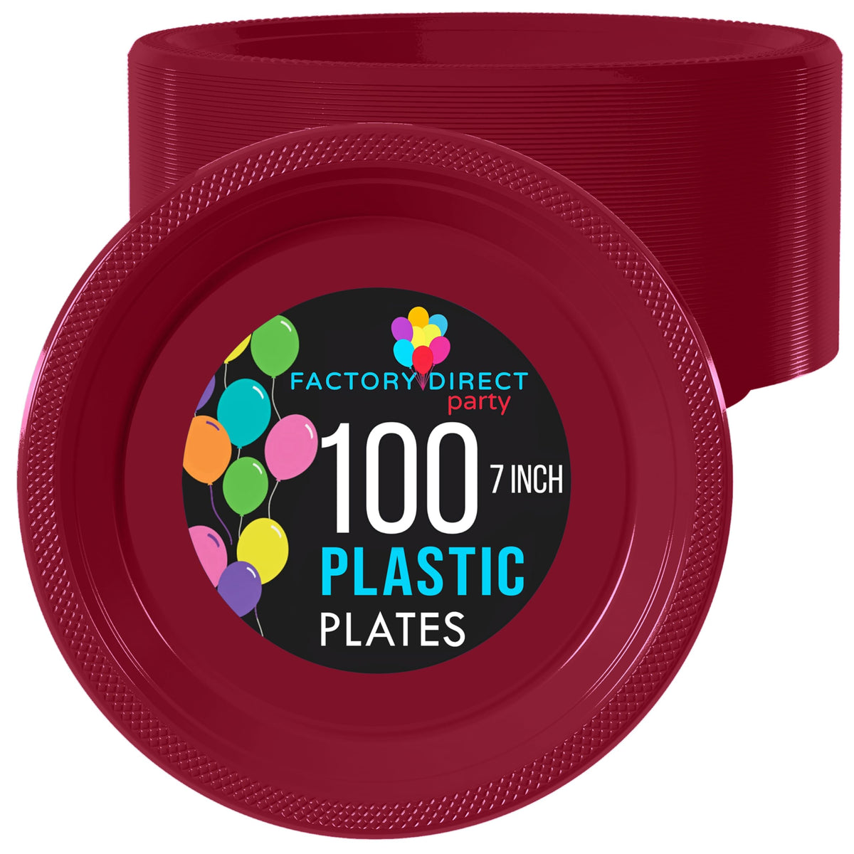 Exquisite Burgundy Plastic Plates For Party 7 Burgundy Disposable Plates For Party Supplies 100 Pcs Disposable Dinner Plate He