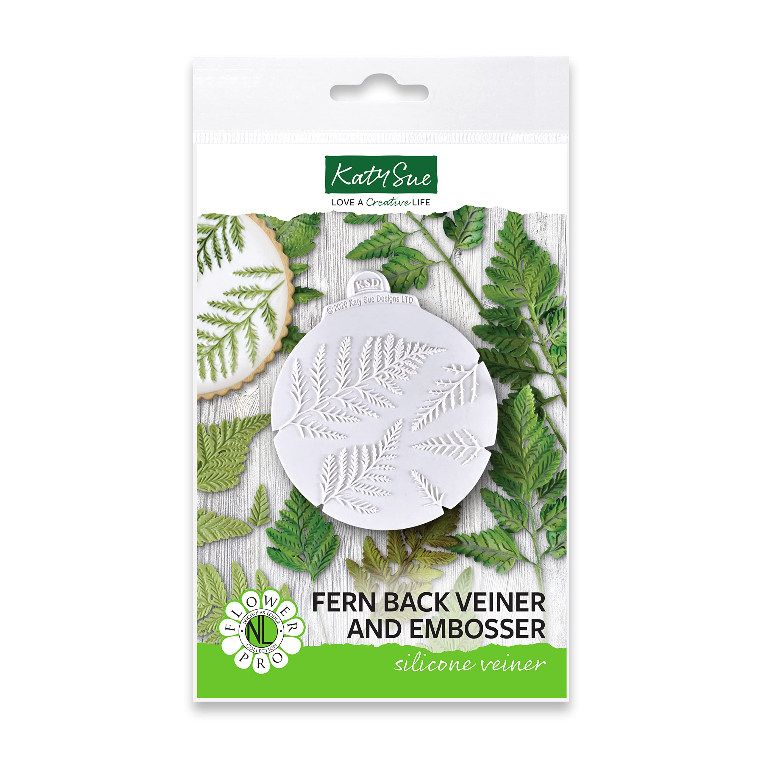Flower Pro Fern Back Veiner/Embosser Silicone Mold For Cake Decorating & Craft By Katy Sue. Works With The Flower Pro Ferns Mold