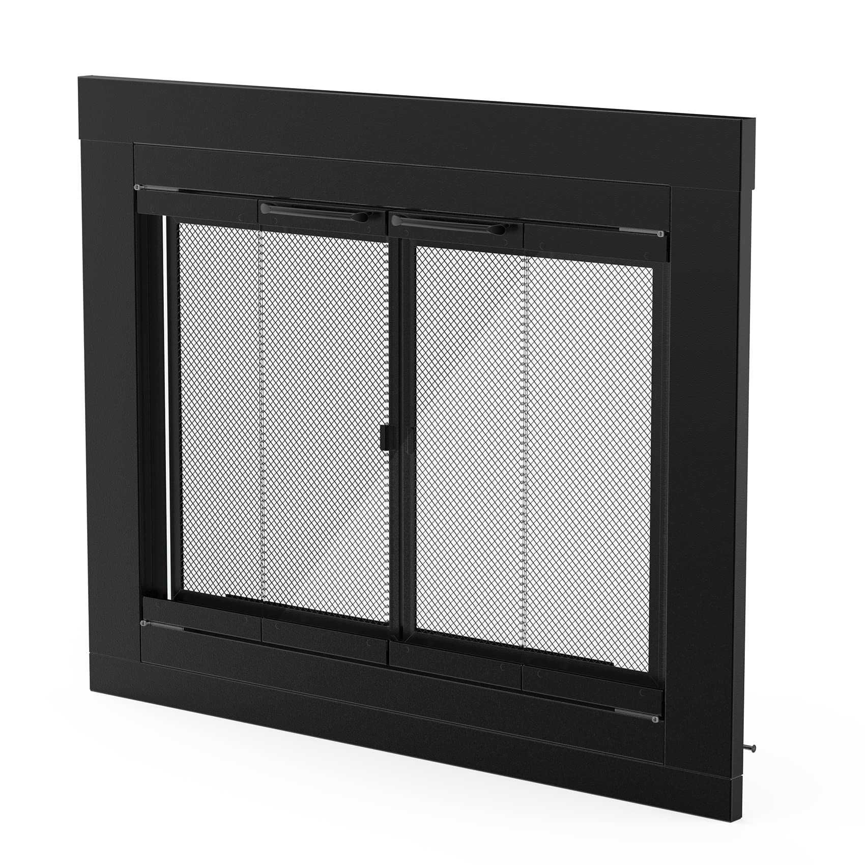 Stanbroil Fireplace Glass Bi-Fold Style Door, Black Finish, Small, Decorative Fireplace Screen Door For Fireplace Accessories