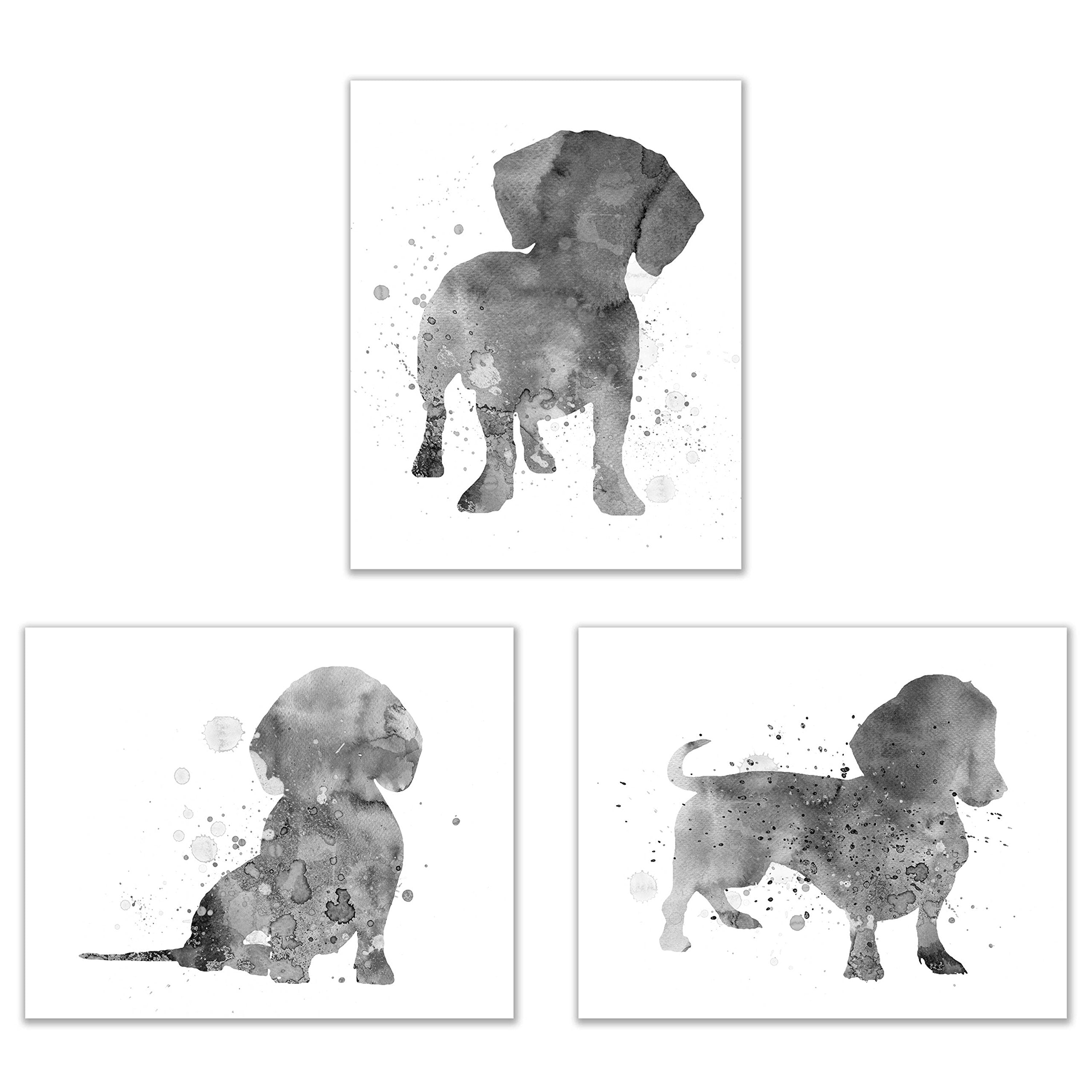 Summit Designs Dachshund Wall Art Set of 4 (8x10) Unframed Prints - Cute Dog-Themed Decor for Kids Rooms, Dog Lovers, and Pet-Th