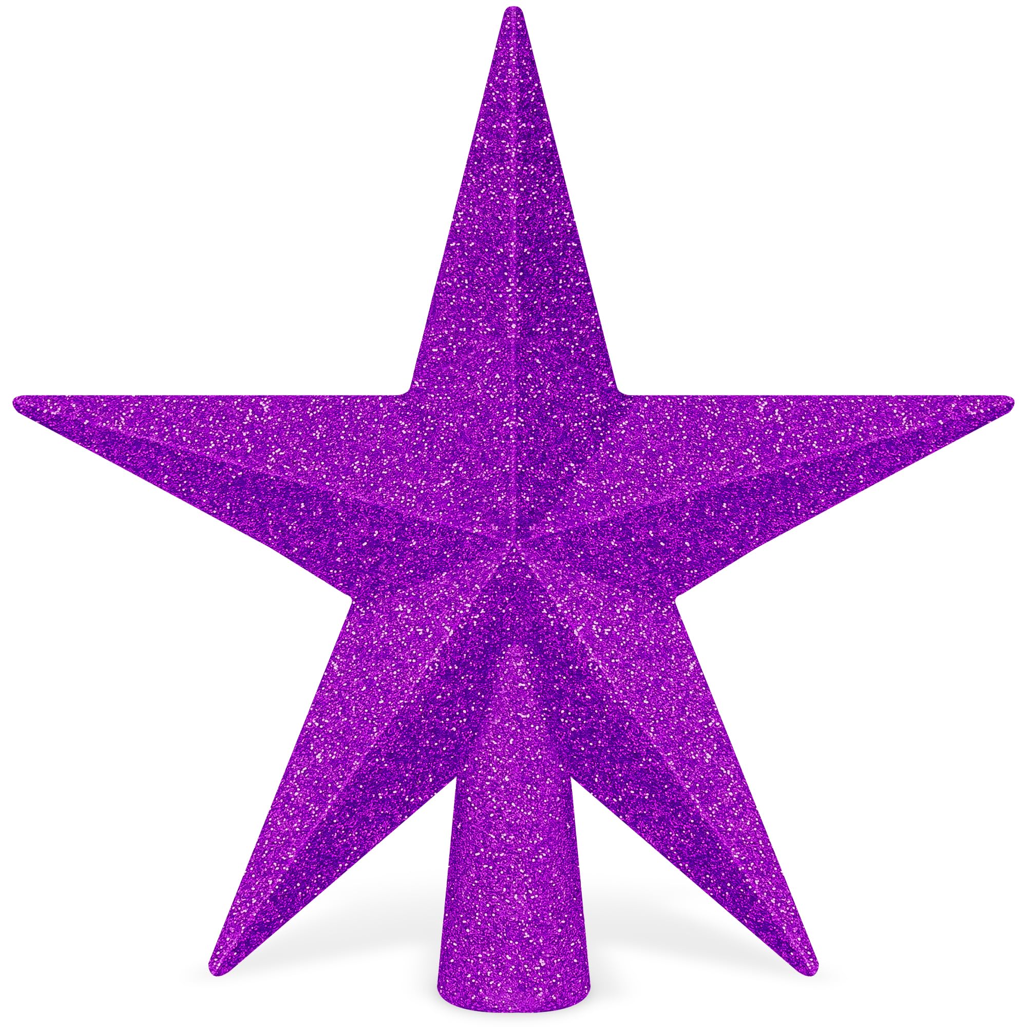 1PCS Christmas Tree Star Topper, Purple 4 Xmas Tree Topper Decorations, Glitter Shatterproof Mini Bethlehem Star Tree Decor, Wat