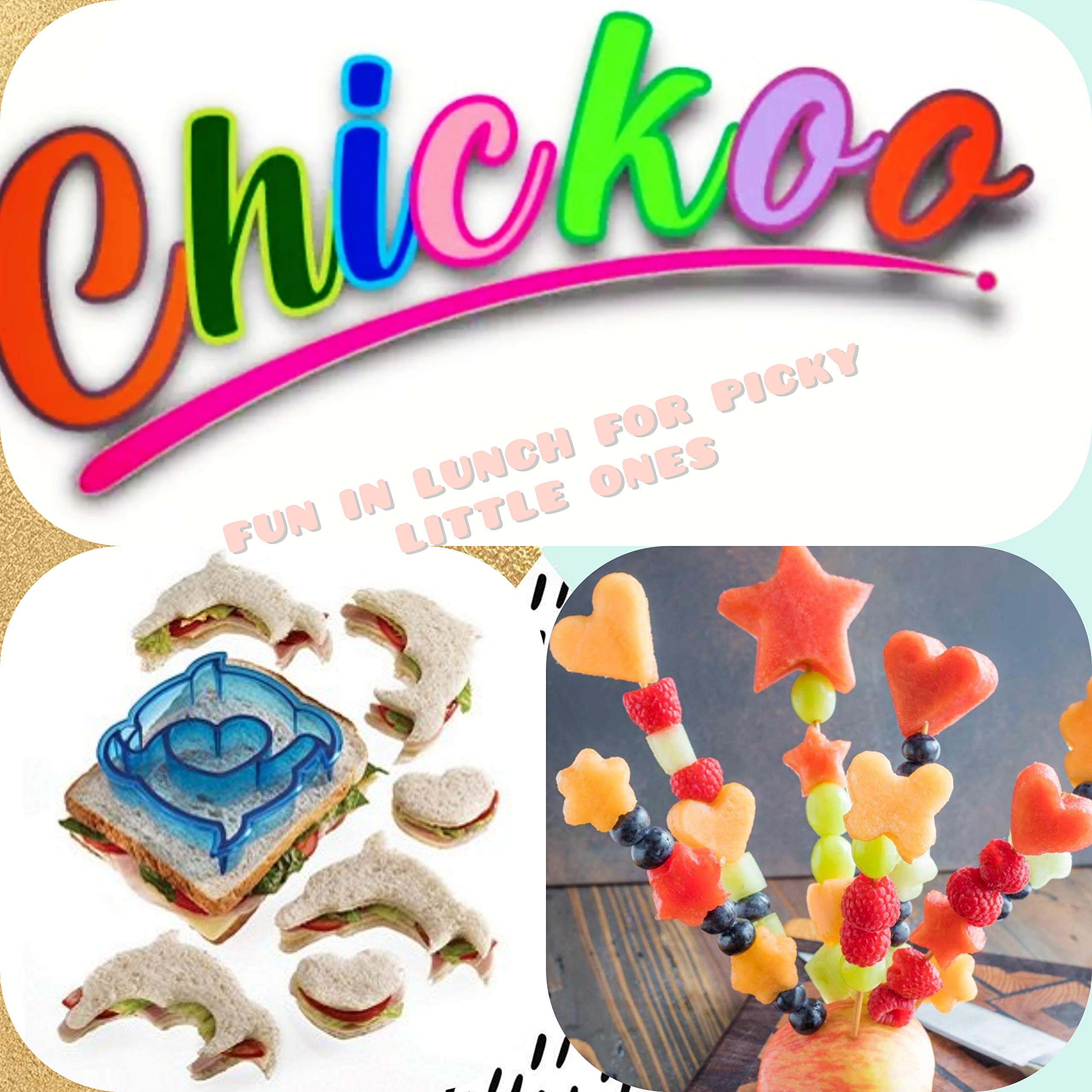Chickoo 31pcs Sandwich Cutters Set - Fun Food Molds for Kids Lunch, Various Colors, Polypropylene - Bento Box & Lunch Box Accessories