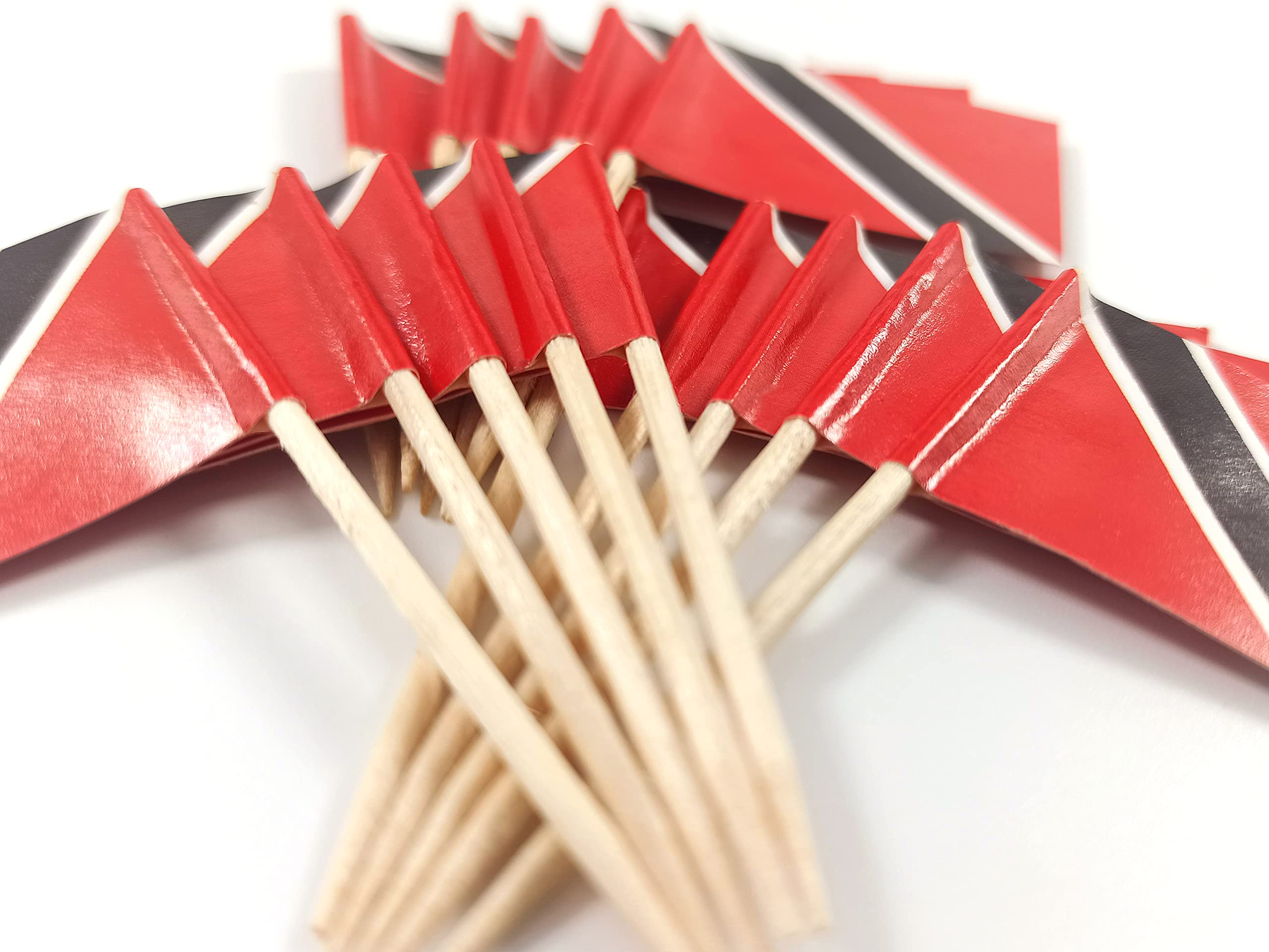 Jbcd Trinidad And Tobago Toothpick Flag Mini Small Cupcake Topper Flags, 100 Pcs