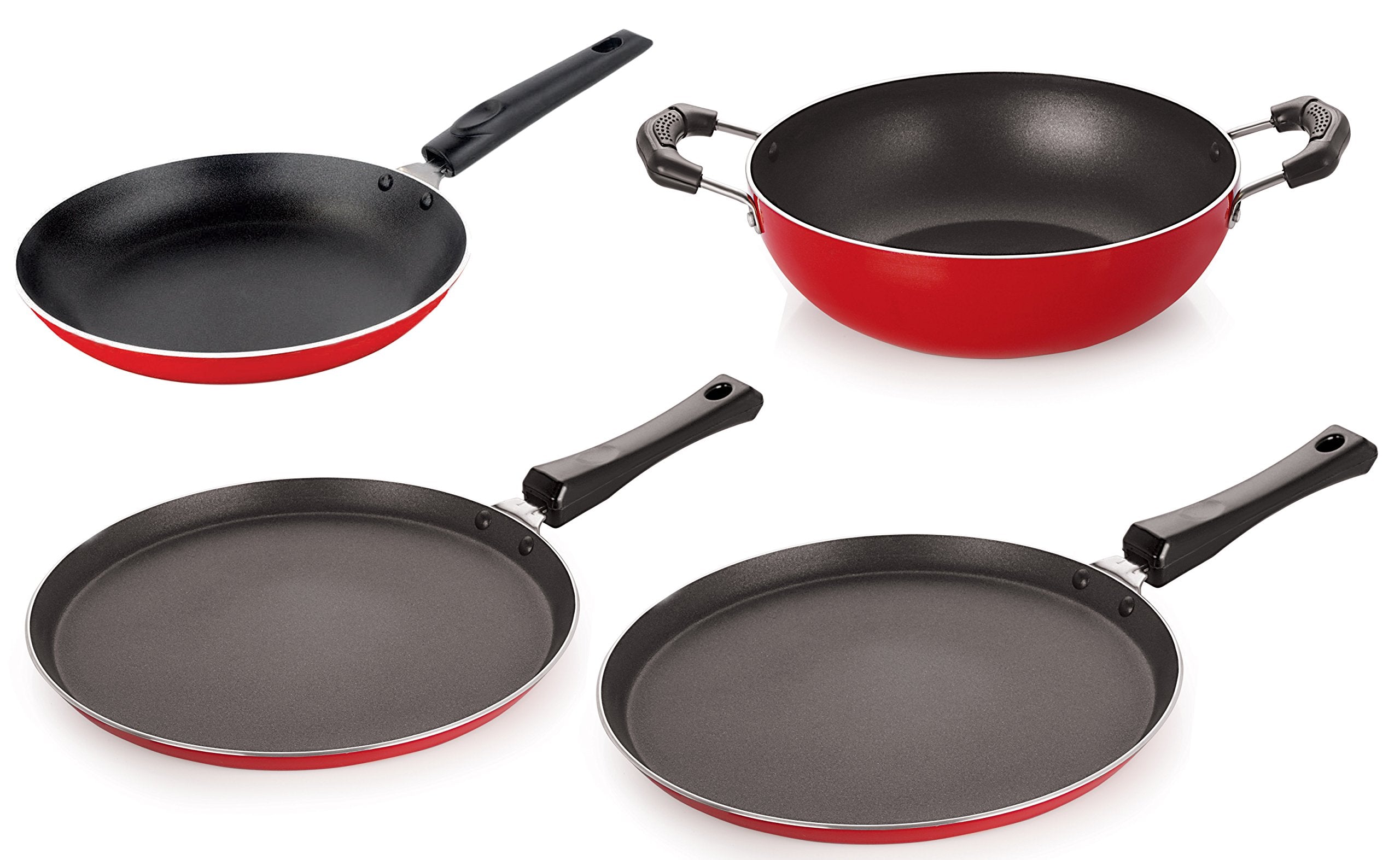Nirlon NonStick Cookware Kitchen Cooking Utencil Combo Set, (26_Ft12_Kd14_Tp_Ft11),Pfoa Free