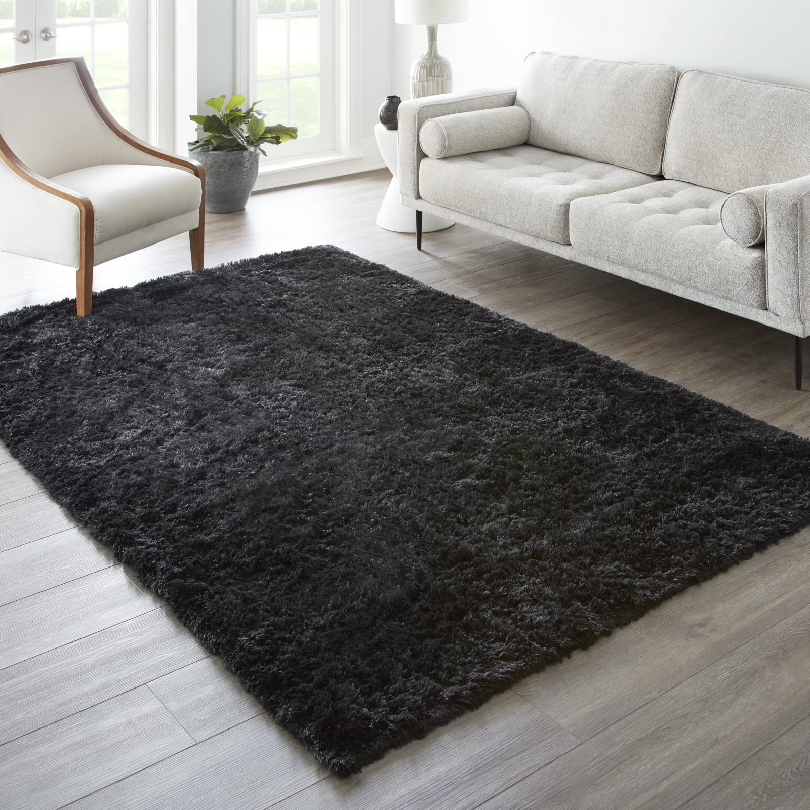 Ophanie 6x9 Black Rugs for Living Room, LargeFluffy Shag Fuzzy Plush Soft Living Room Area Rugs, Floor Shaggy Carpets for Bedroo