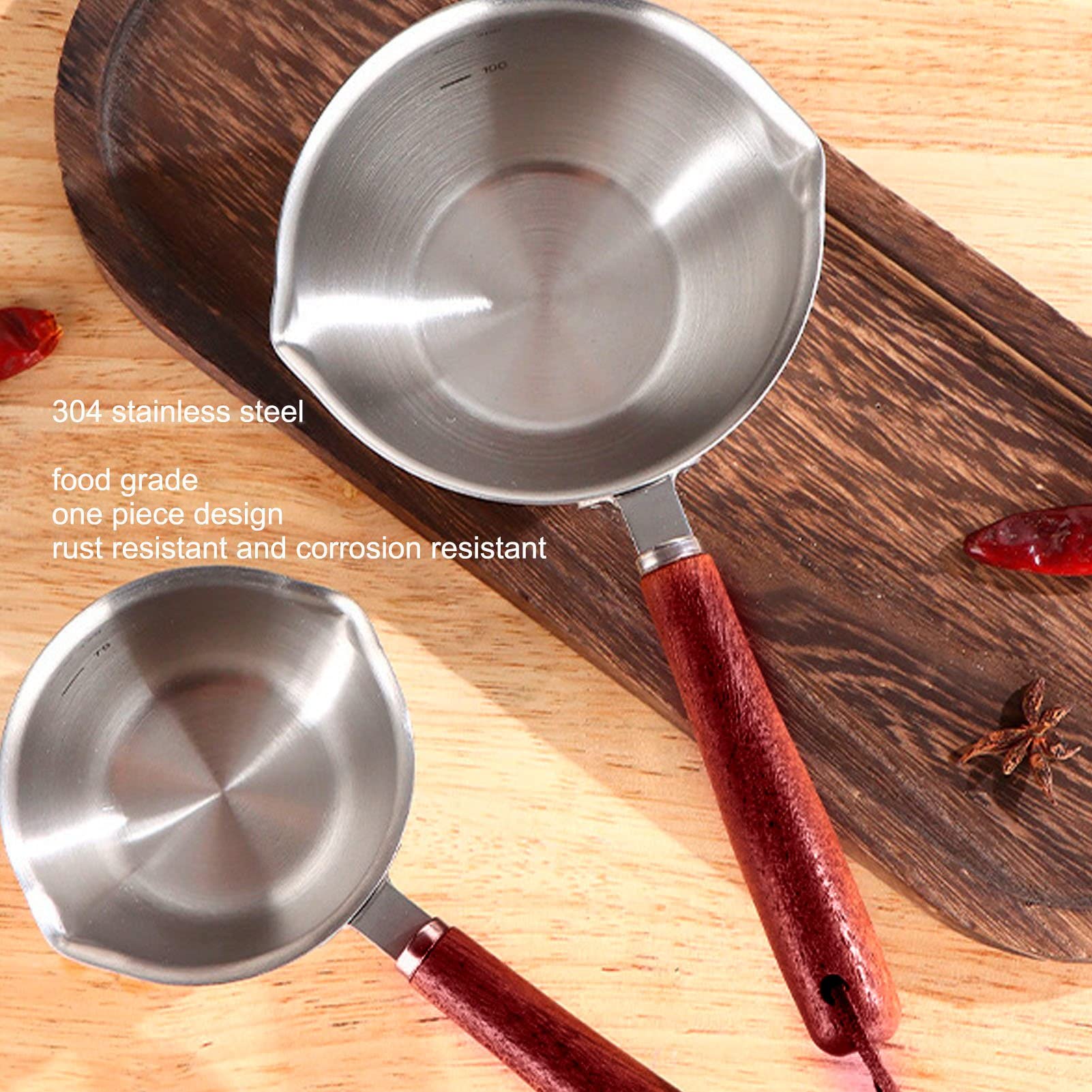 Mini Saucepan, Milk Pot, Milk Coffee Warmer 304 Stainless Steel Mini Melting Pot With 2 Pour Spouts For Heating Milk Melting (12