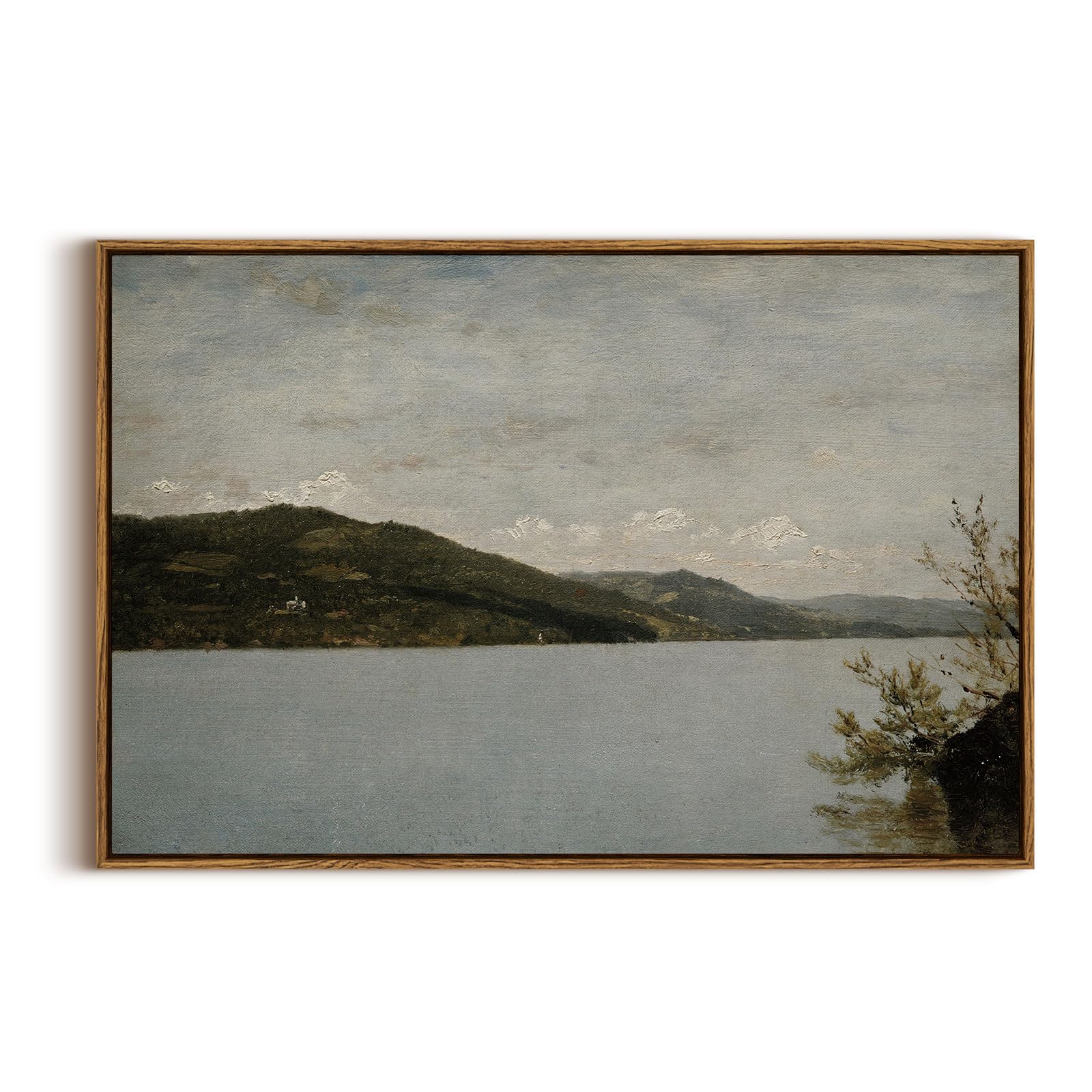 Insimsea Framed Canvas Wall Art Vintage Decor, Classical Landscape Paintings Artwork, Large Prints, Vintage Nature Decor, Retro