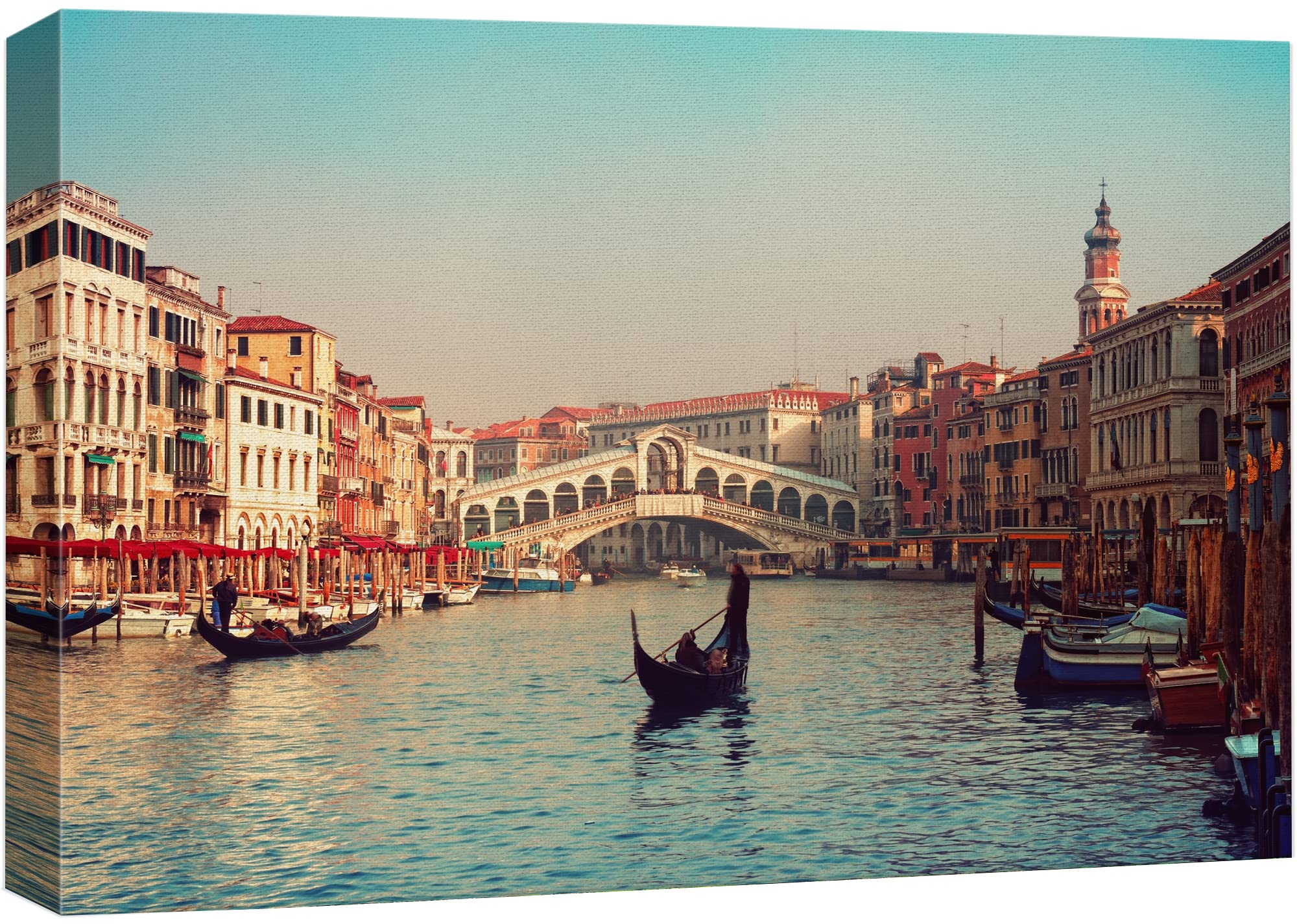 Wall26 - Canvas Prints Wall Art - Rialto Bridge And Gondolas In Venice. | Modern Wall Decor/Home Decoration Stretched Gallery Ca