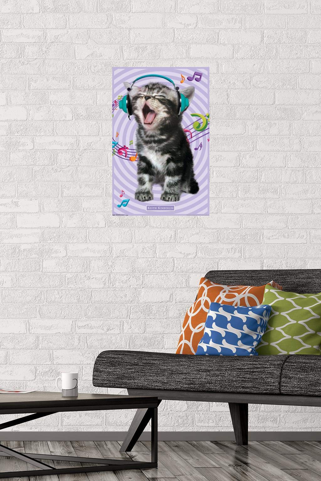 Trends International Keith Kimberlin - Kitten - Singing Wall Poster, 14.725'' X 22.375'', Premium Unframed Version