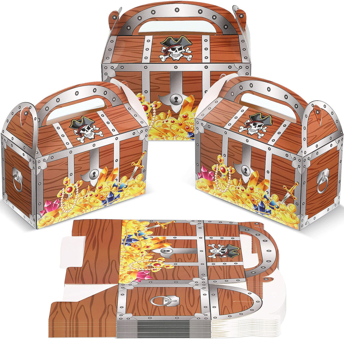 Censen 20 Pieces Pirate Treasure Treat Chest Decoration Party Favor Go ...