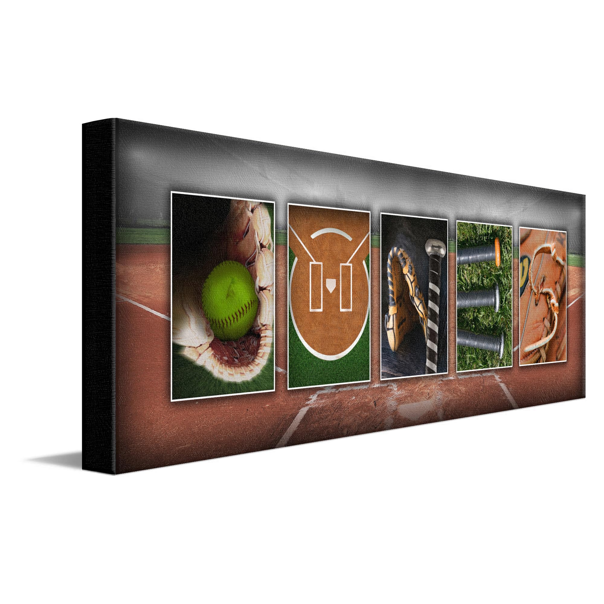 Personalized Softball Name Art (9.5X26 Block Mount)