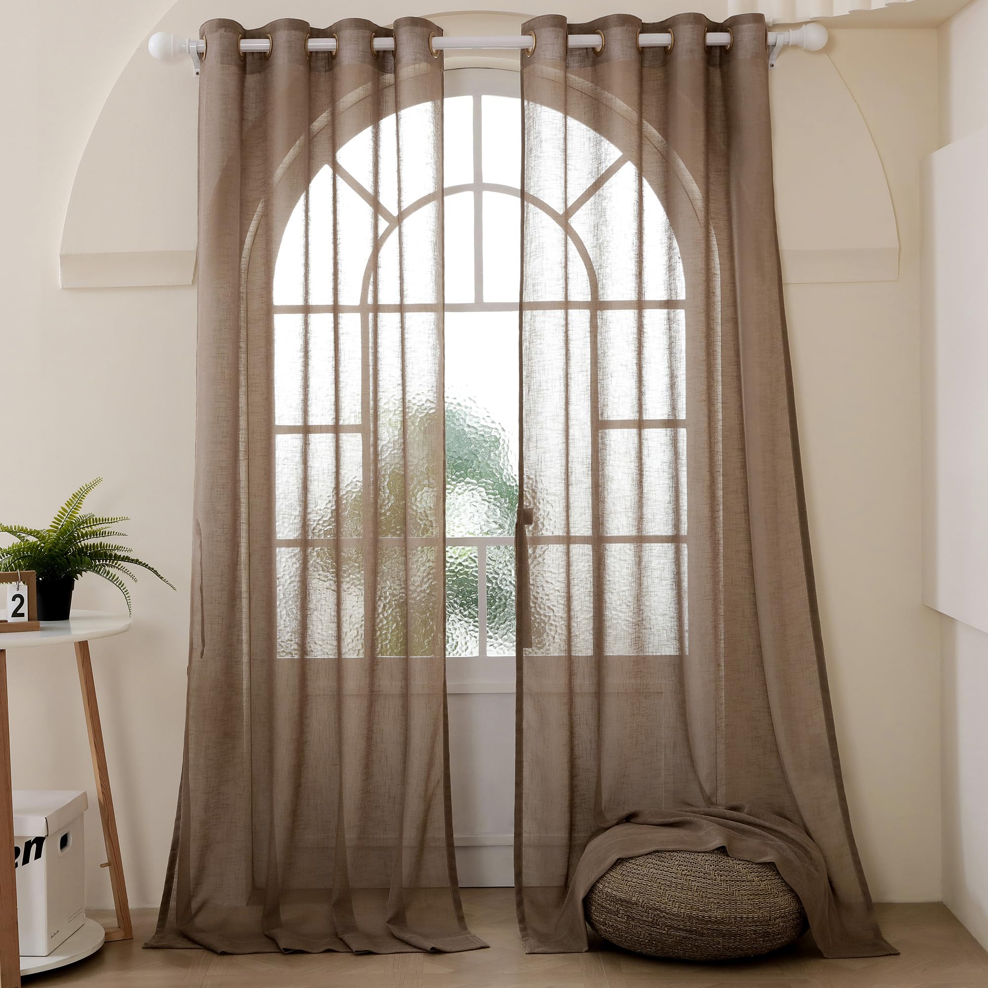 Story@Home Sheer Curtains 7 Feet Long Set Of 1 | Solid Printed | Transparent Curtain | Net Curtain | Door Curtains For Living Ro