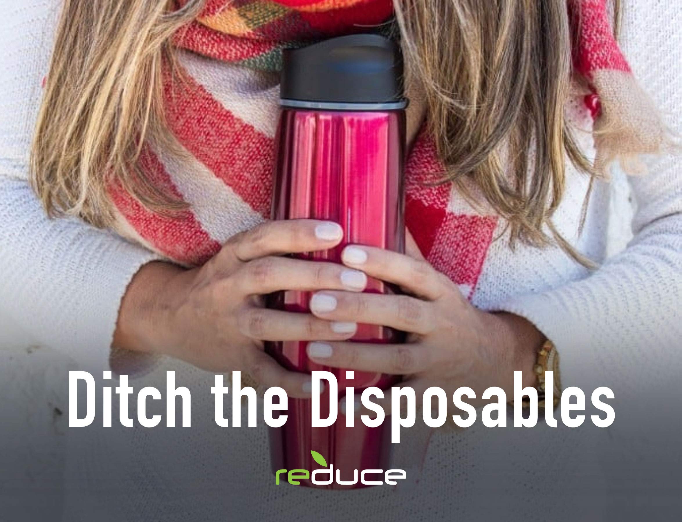 Reduce Wedge Tumbler Lid Replacement, Pack Of 2 Lids - Black With Grey, Leak Proof - Ideal For On The Go Drinking - Fits 17Oz Re