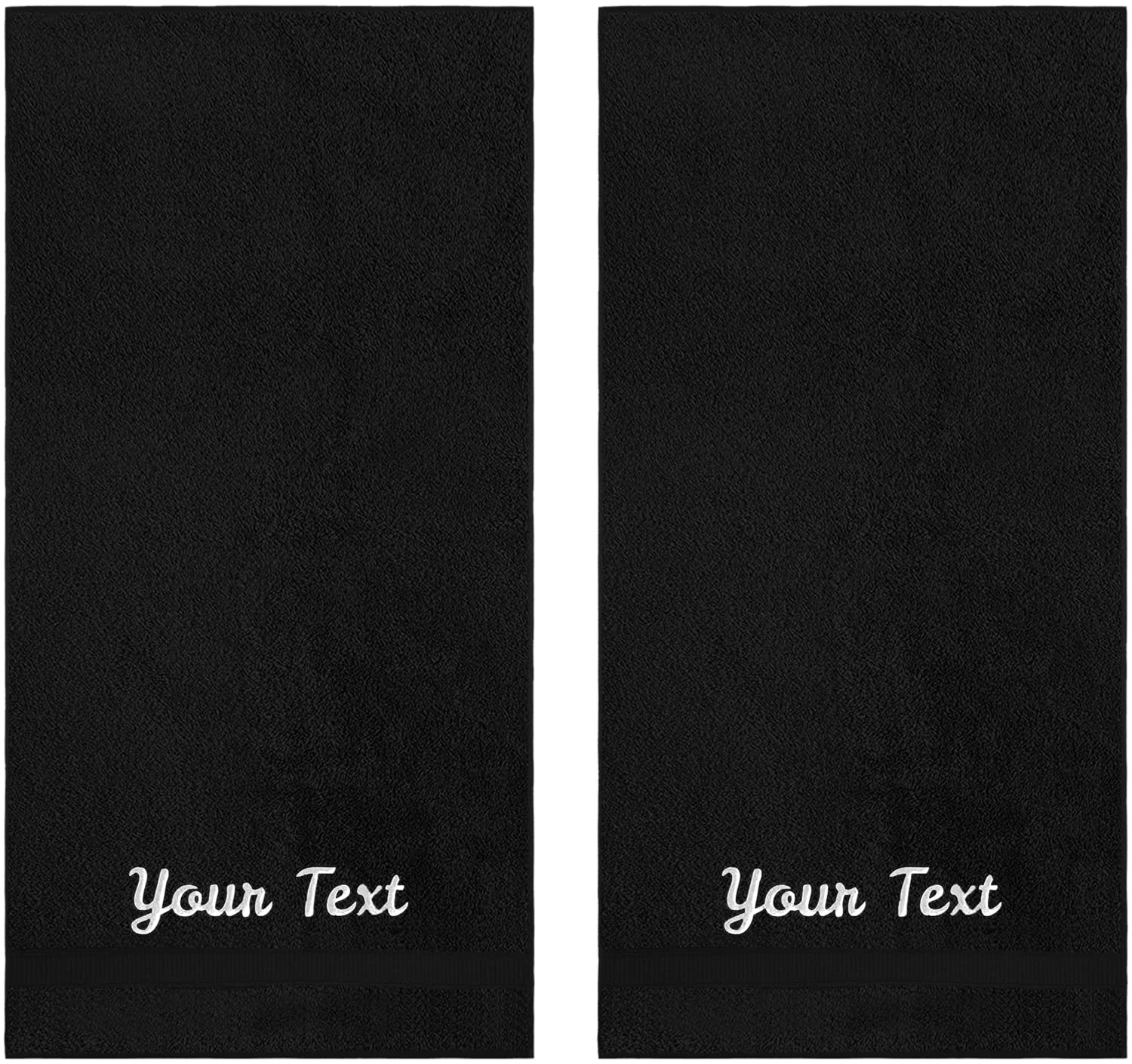 Personalized Towels, Hotel & Spa Quality, Super Soft, Highly Absorbent, 100% Turkish Genuine Cotton Monogrammed 2 Piece Bath Tow