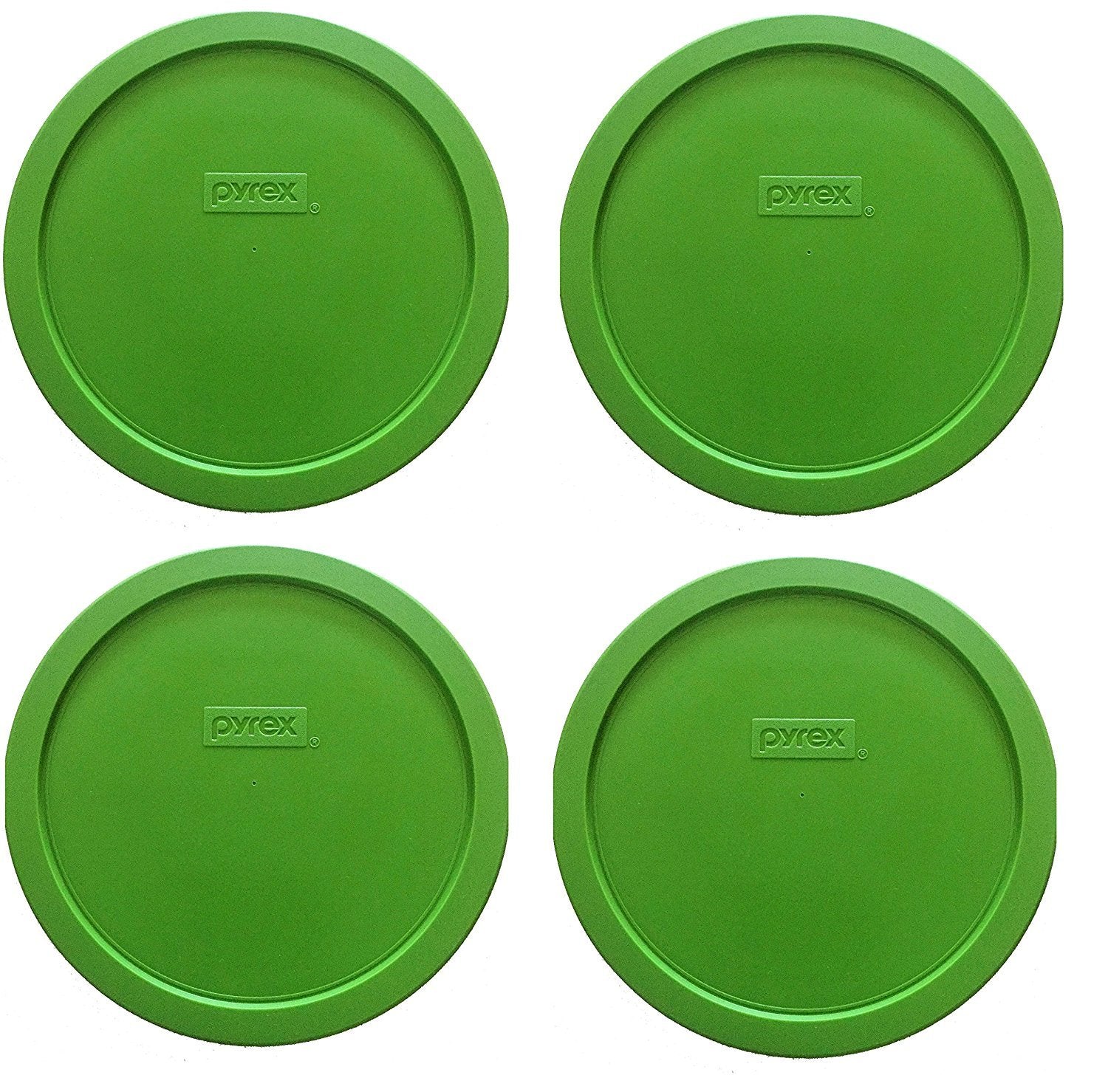Pyrex 7402-Pc 6/7-Cup Green Plastic Food Storage Lids, Made In Usa - 4 Pack