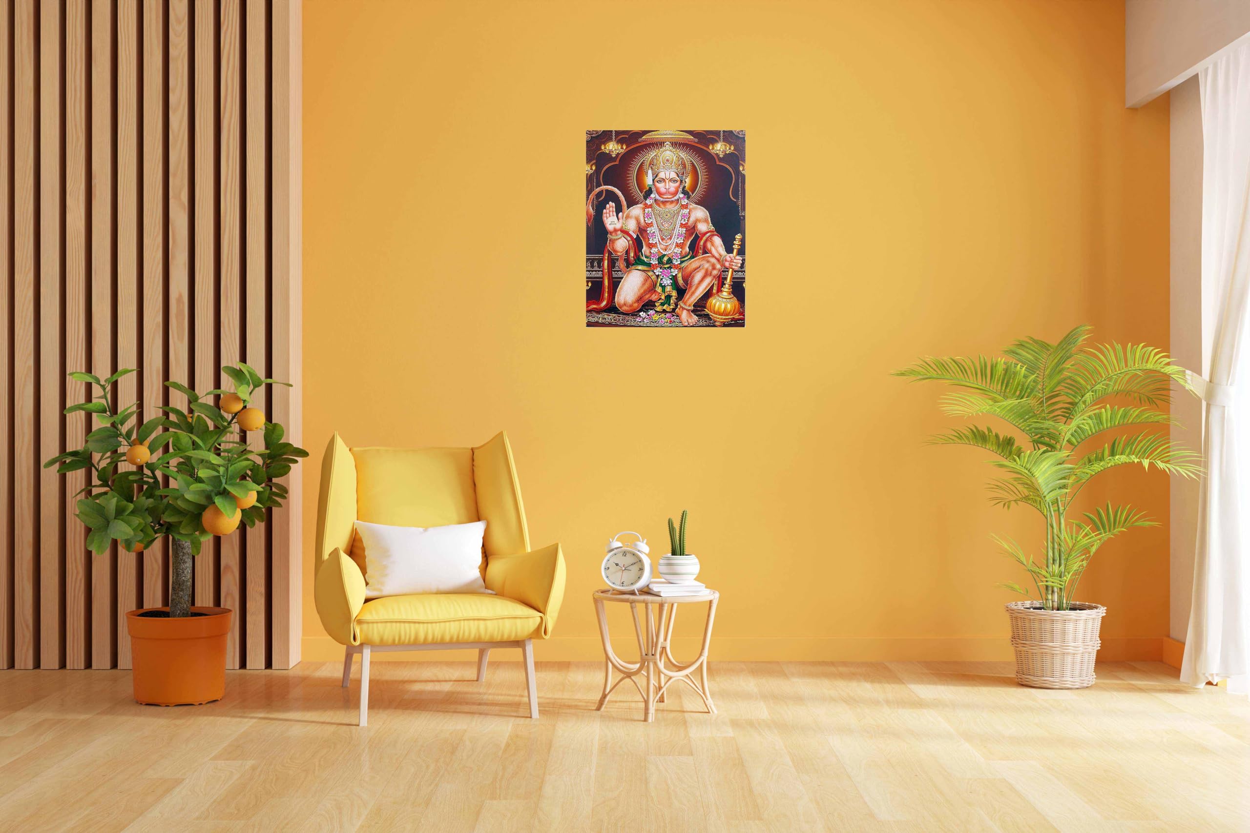 Baldau Prints God Hanuman Ji Religious Wall Poster For Room (Gloss Laminated, 12X18 Inch, 300 Gsm) F-385