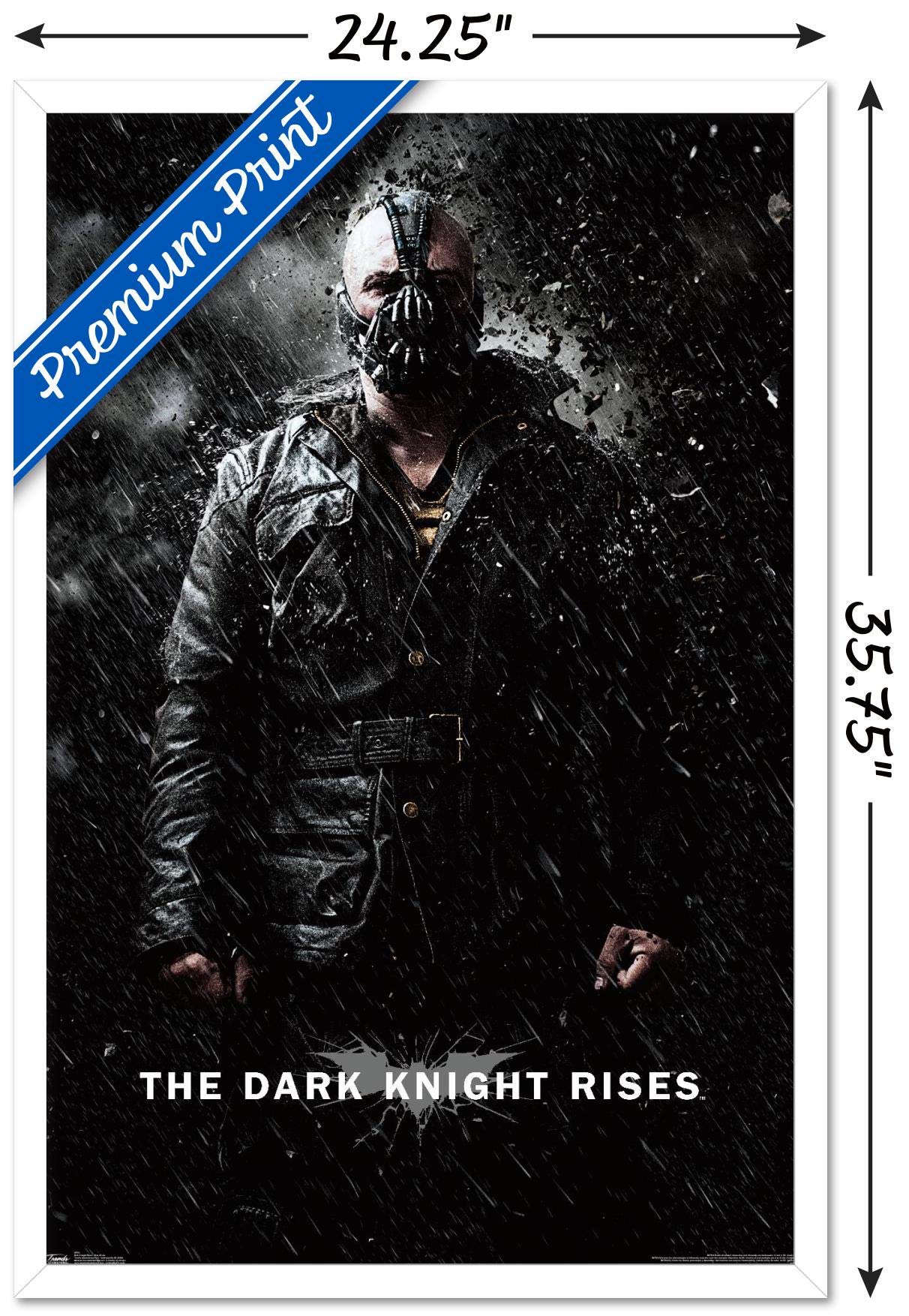 Trends International Dc Comics Movie - The Dark Knight Rises - Bane Rain Wall Poster, 22.375'' X 34'', White Framed Version