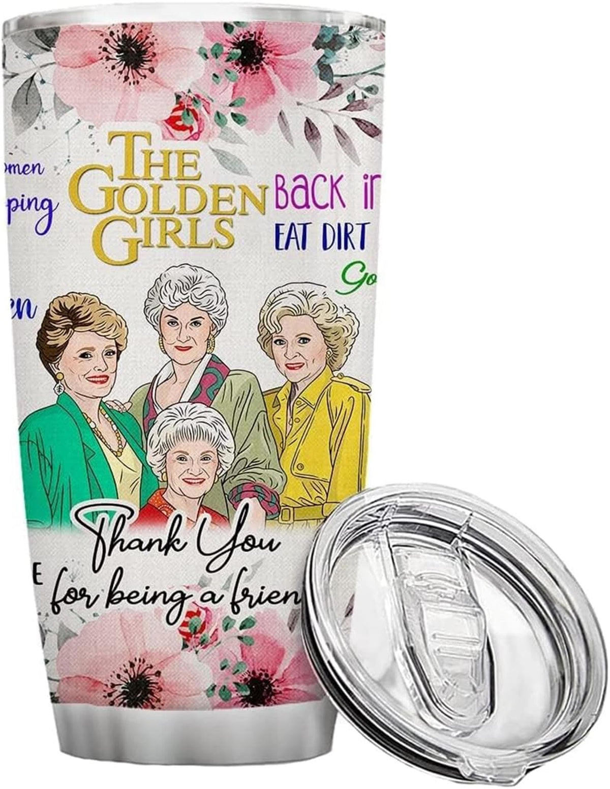 Golden Girls Tumbler Mug Cups With Lid,Golden Girls Merchandise,Golden Girls Gifts For Her,20 Oz Insulated Water Bottle Travel C