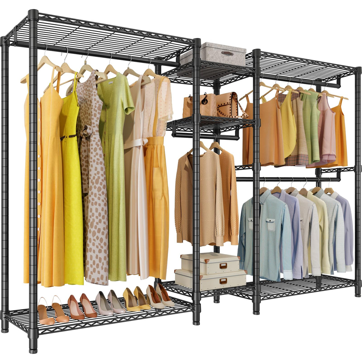 Vipek V6 Plus Wire Garment Rack Heavy Duty Clothing Rack For Hanging Clothes, Metal Freestanding Closet Wardrobe Rack Portable C