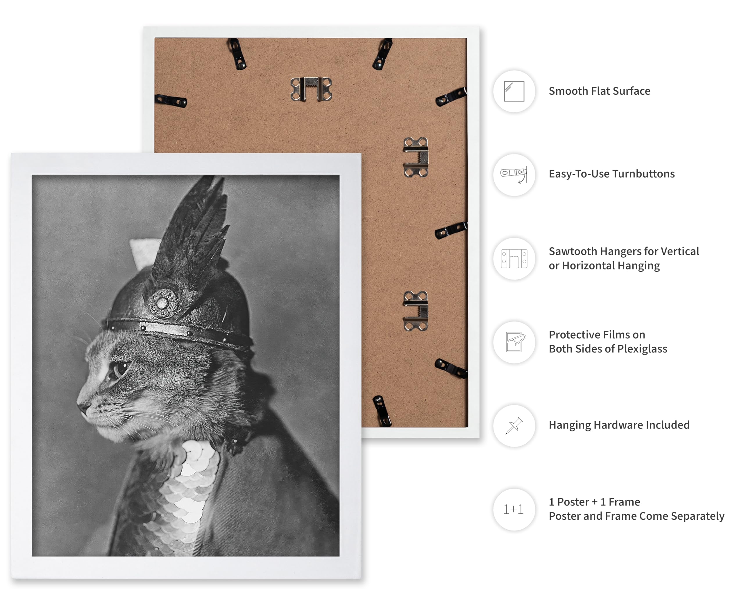 Poster Master Vintage Brunhilde the Cat Poster - Retro Armored Cat with Winged Helmet Print - Cat Art - Funny Gift for Him, Her,