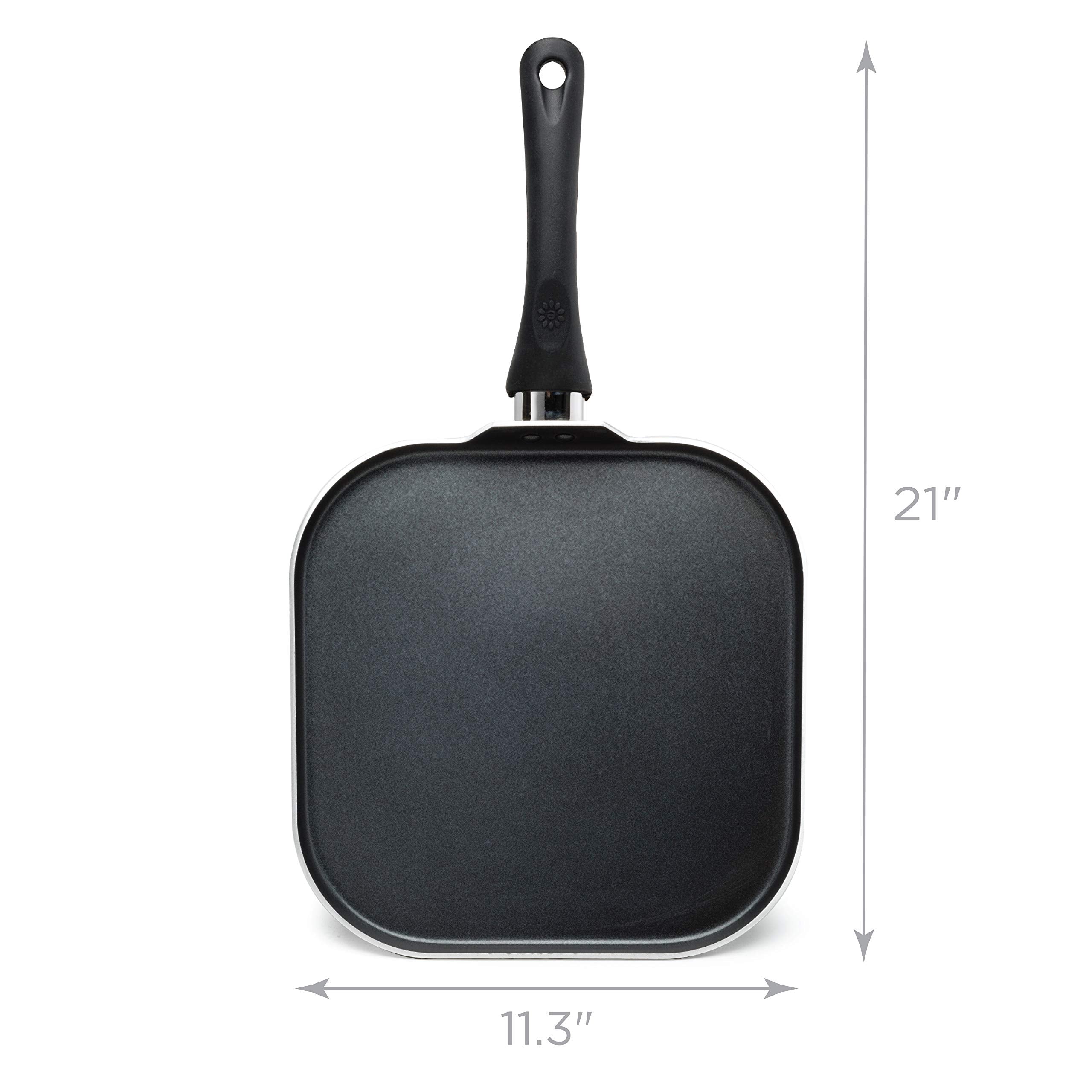 Ecolution Artistry Nonstick Square Griddle, Easy To Clean, Comfortable Handle, Even Heating, Dishwasher Safe Pots And Pans, 11-I