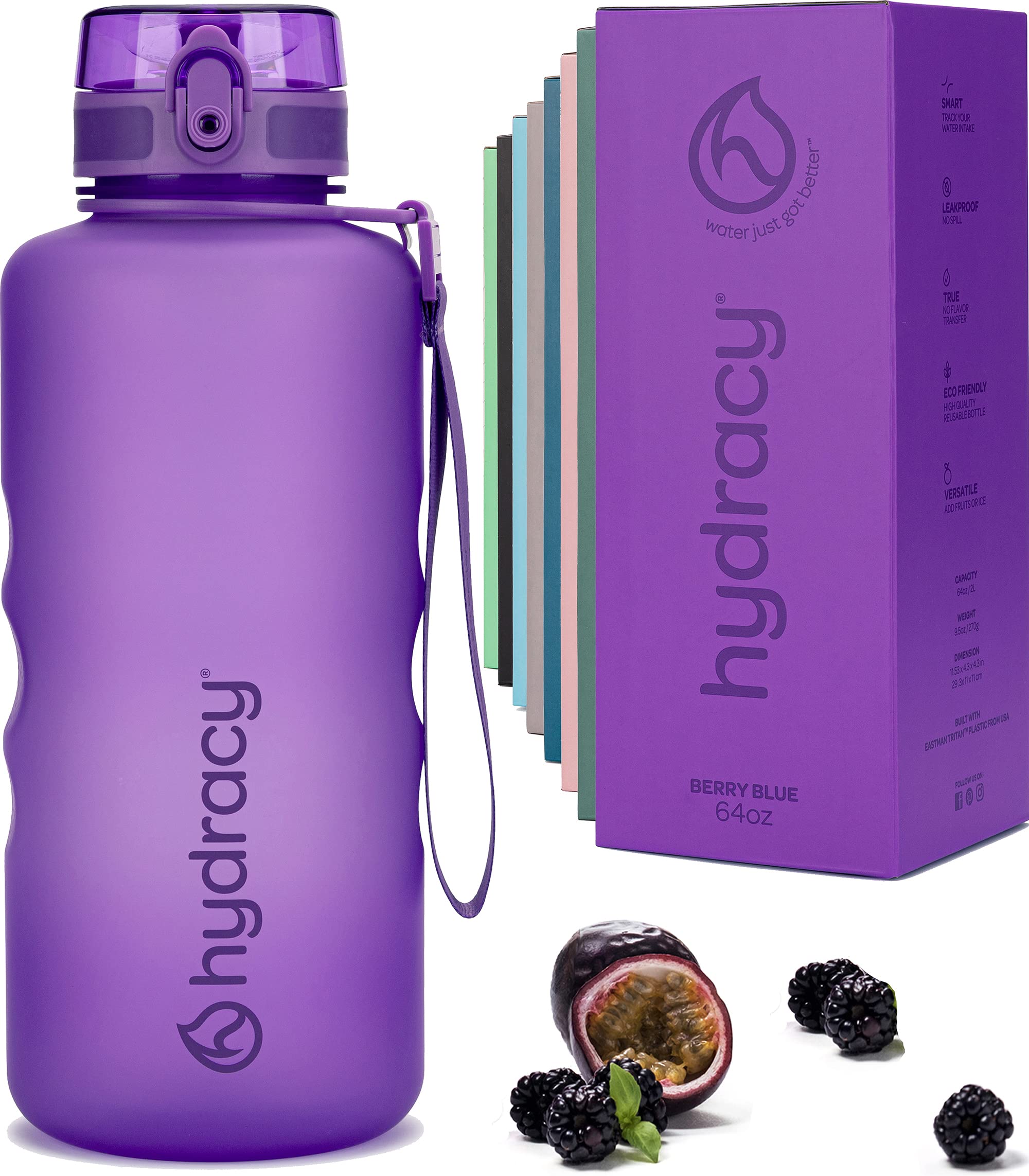 Hydracy 2L Large Water Bottle, 100% Bpa Free Tritan Plastic, Leakproof, Zero Condensation, Motivational Timeline, Safe, Non-Toxi