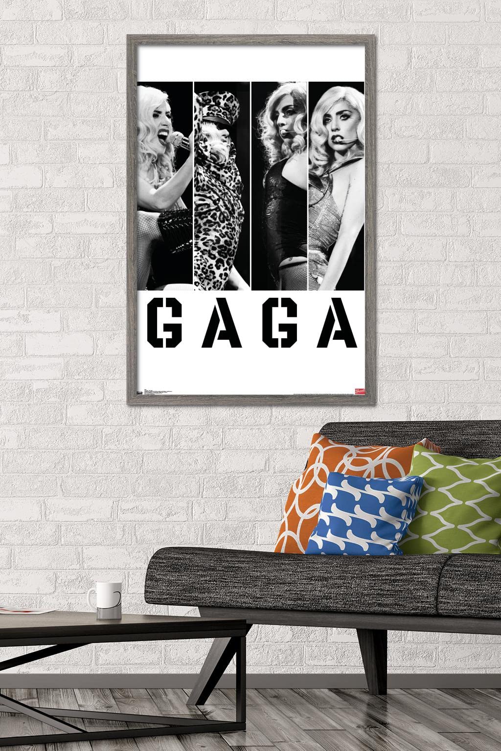 Trends International Lady Gaga - Photo Bars Wall Poster, 22.375'' X 34'', Barnwood Framed Version