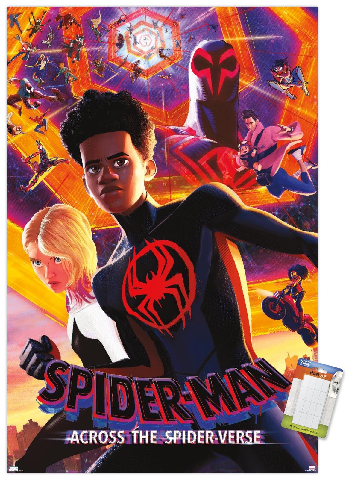 Trends International Marvel Spider-Man: Across The Spider-Verse - Group One Sheet Wall Poster, 22.37'' X 34.00'', Poster & Mount