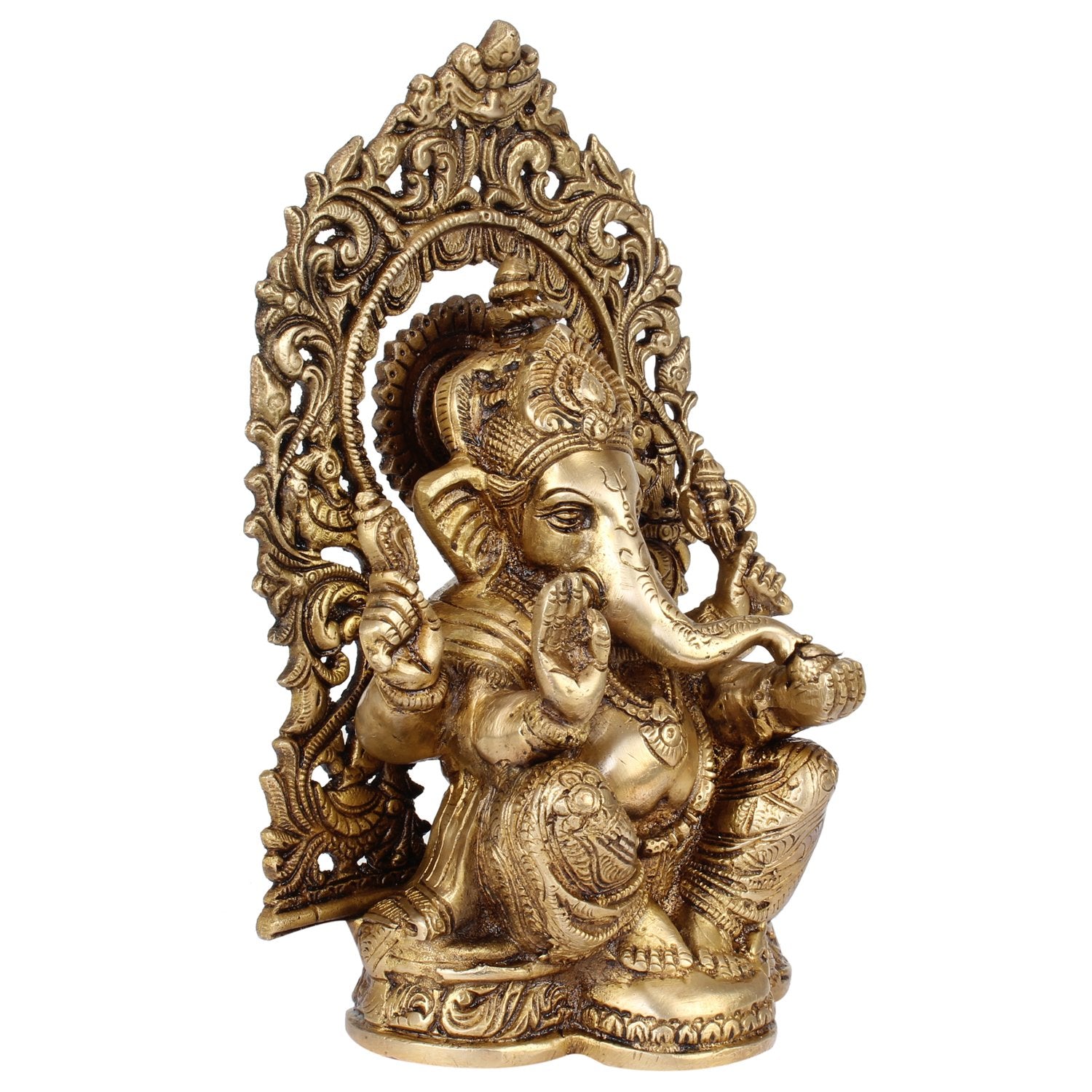 Artvarko Brass Ganesh Idol Statue Elephant Murti God Ganesha Vinayak Ganpati Sitting Sculpture Bhagwan Entrance Home Dcor Height