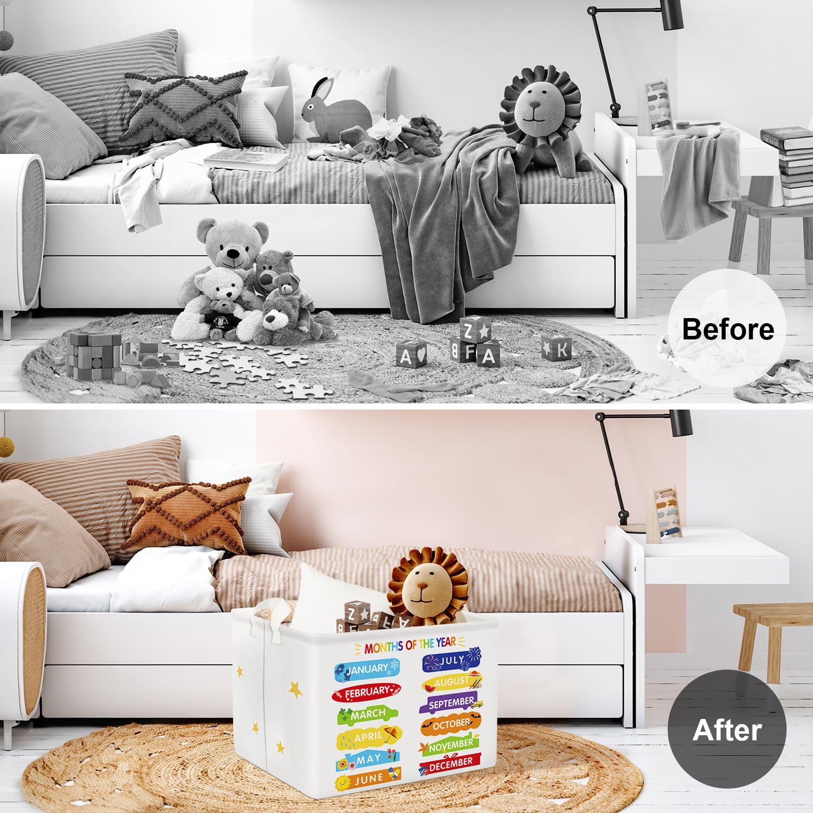 Clastyle Preschool Inspirational Months Of The Year Education Basket Back To School Book Shelf Basket For Nursery Classroom Rect