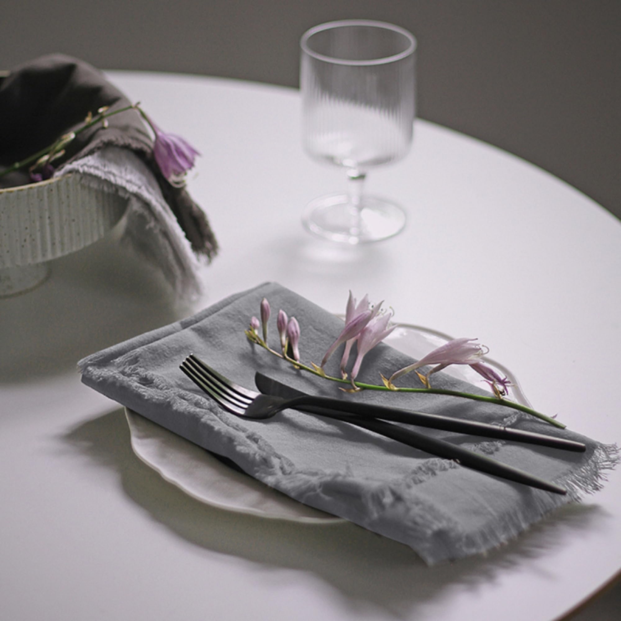 Ayuzawa Handmade Cloth Napkins 100% Cotton Napkins With Fringe,Delicate Handmade Cloth Napkins For Dinners, Parties, Weddings An