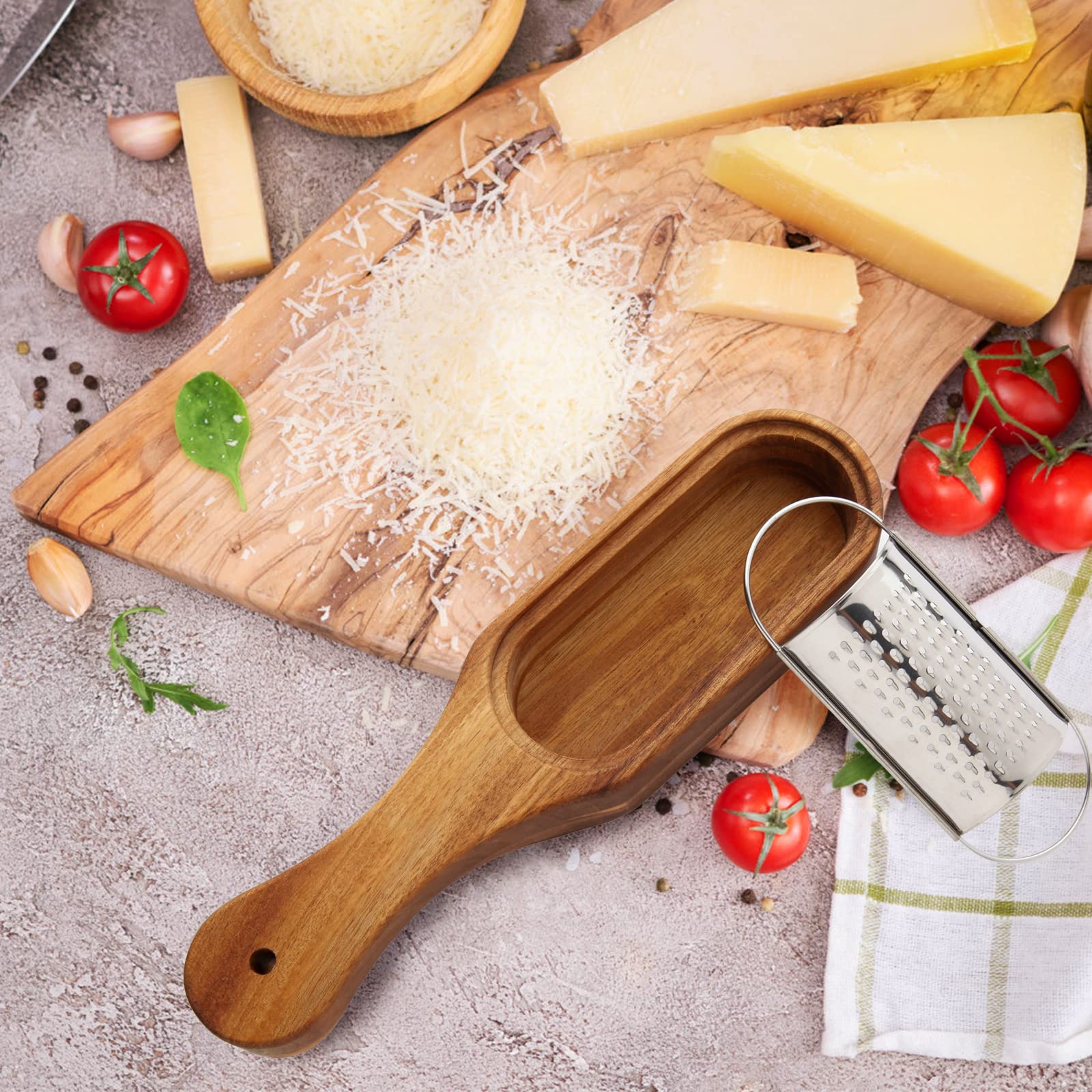 Cheese Grater With Container - Stainless Steel Cheese Grater With Wood Handle Shredder Zester Grater Box Kitchen Handheld Cheese