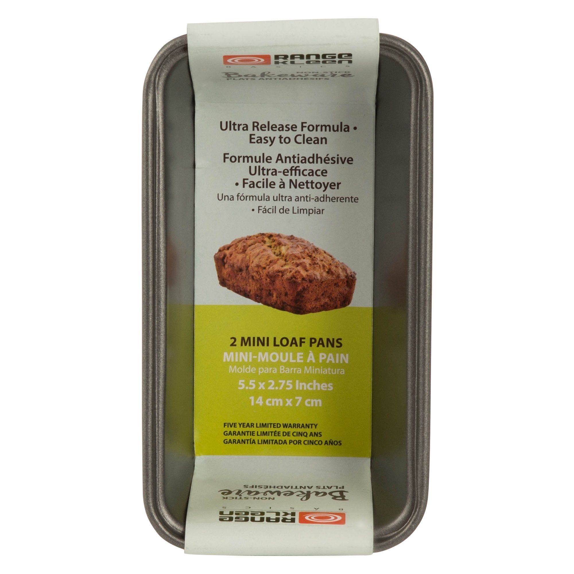 Range Kleen Gray Non-Stick Mini Loaf Pan, Set Of 2, 6    L X 3.25    W X 1.98    H