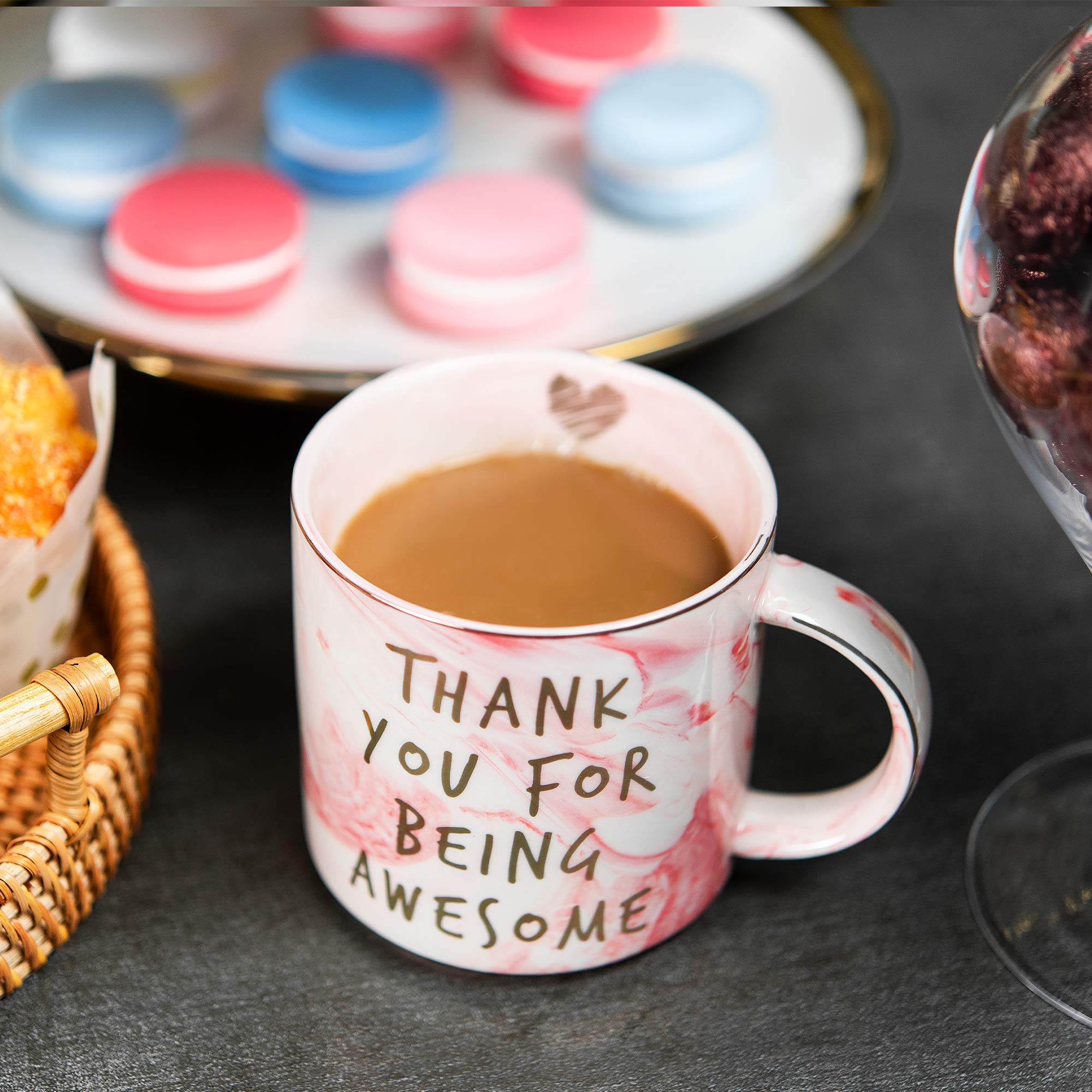 Hendson Ceramic Coffee Cup - Pink - Funny Thank You Gifts for Women, Friends, Coworkers - Inspirational Birthday, Graduation, New Job Presents