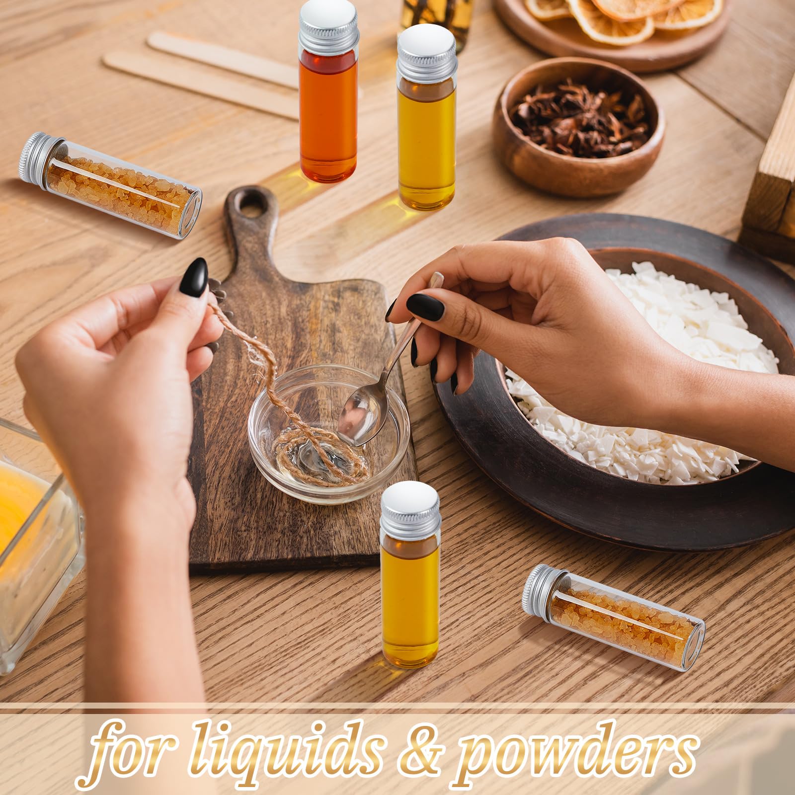 Didaey 100 Pcs Vials Clear Mini Glass Bottles With Screw Aluminum Metal Cap Tiny Jars Empty Small Bottles With Lids Diy Sample C