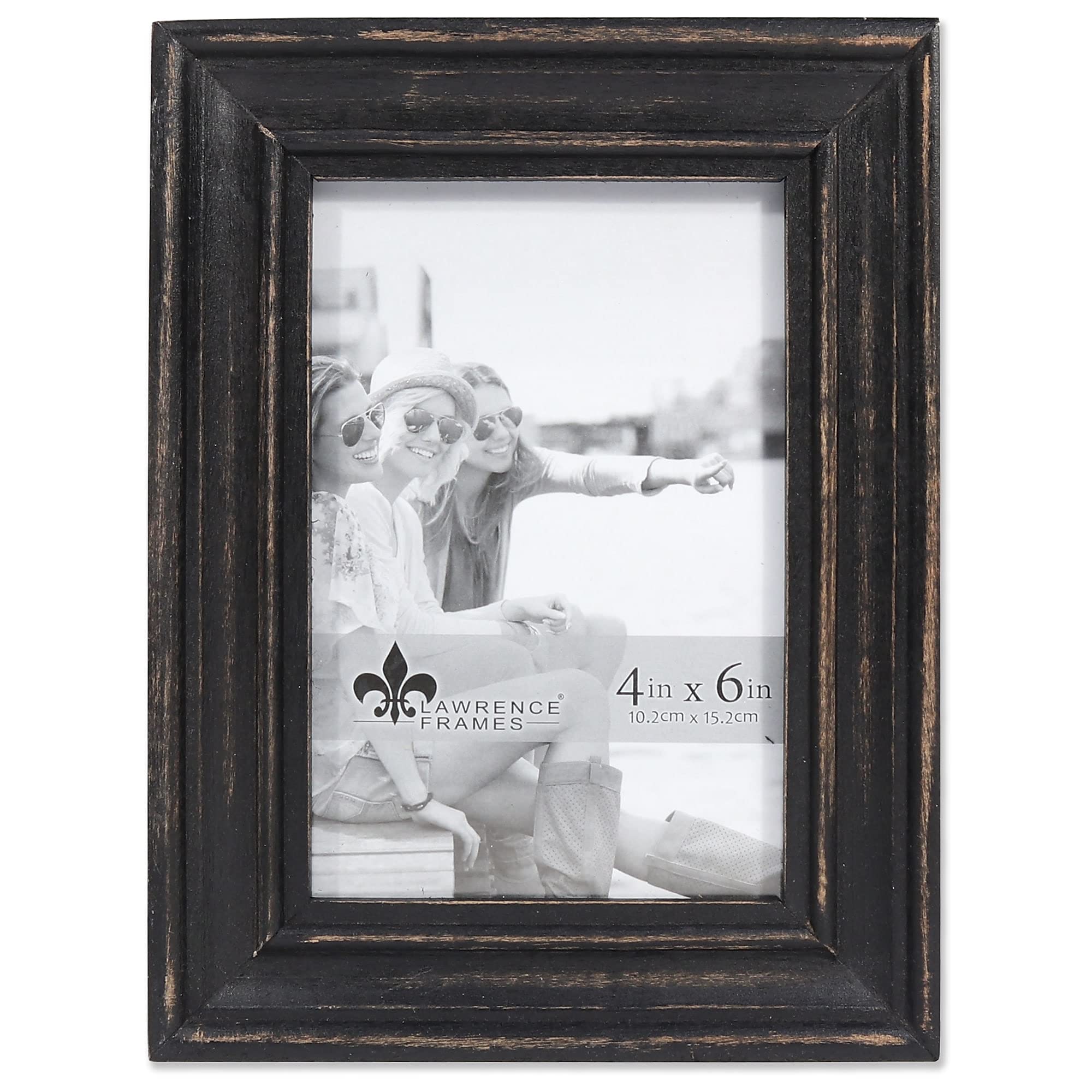 Lawrence Frames 4W x 6H Durham Weathered Black Wood Picture Frame