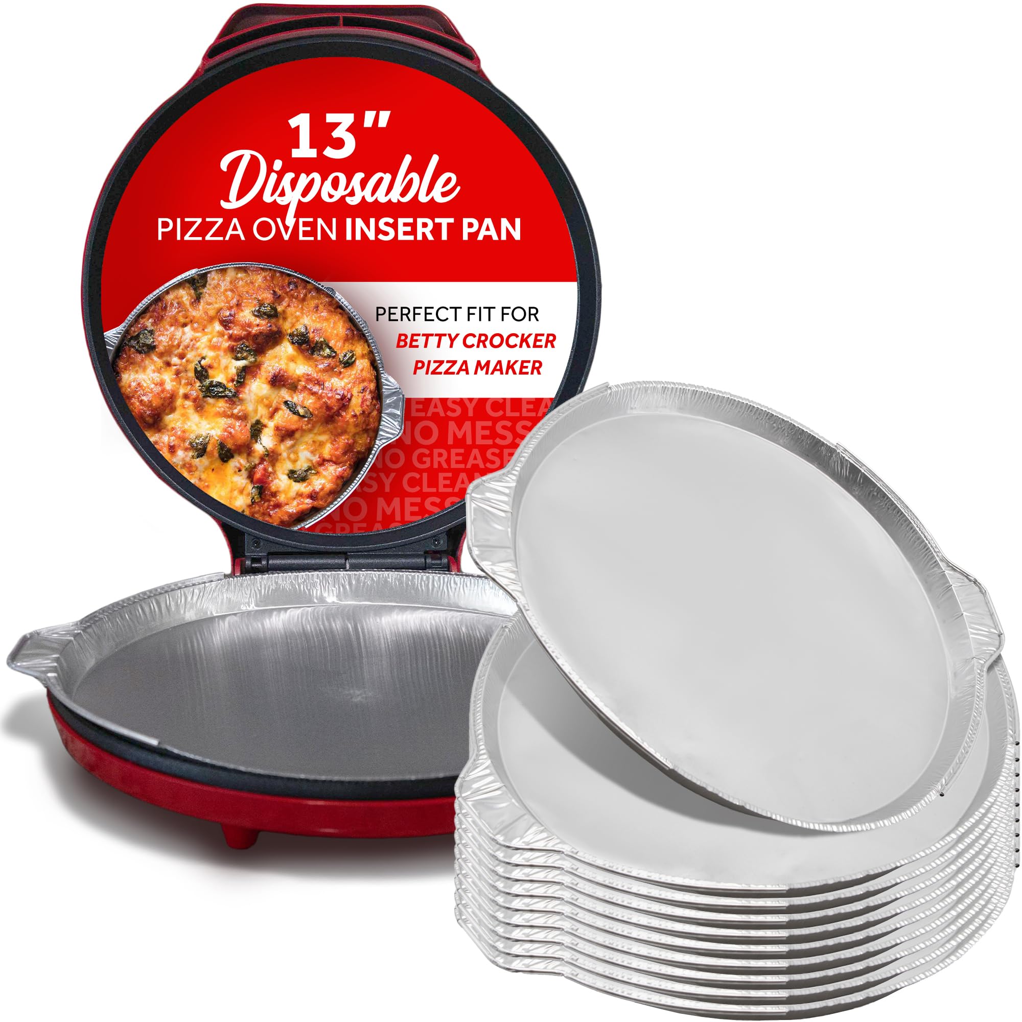 12 Pizza Oven Insert Pan (25Pack)  Disposable Aluminum Liner for Countertop Pizza Makers, Fits Betty Crocker Pizza Maker, Pie