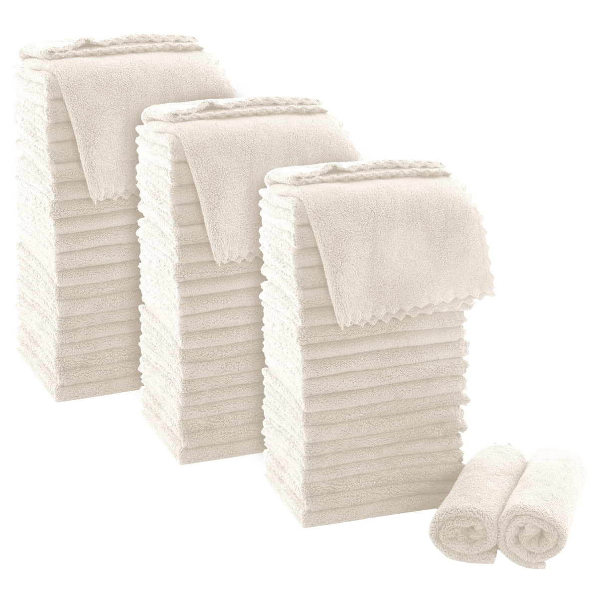 Moonqueen Ultra Soft Premium Washcloths Set - 12 X 12 Inches - 72 Pack - Quick Drying - Highly Absorbent Coral Velvet Bathroom W