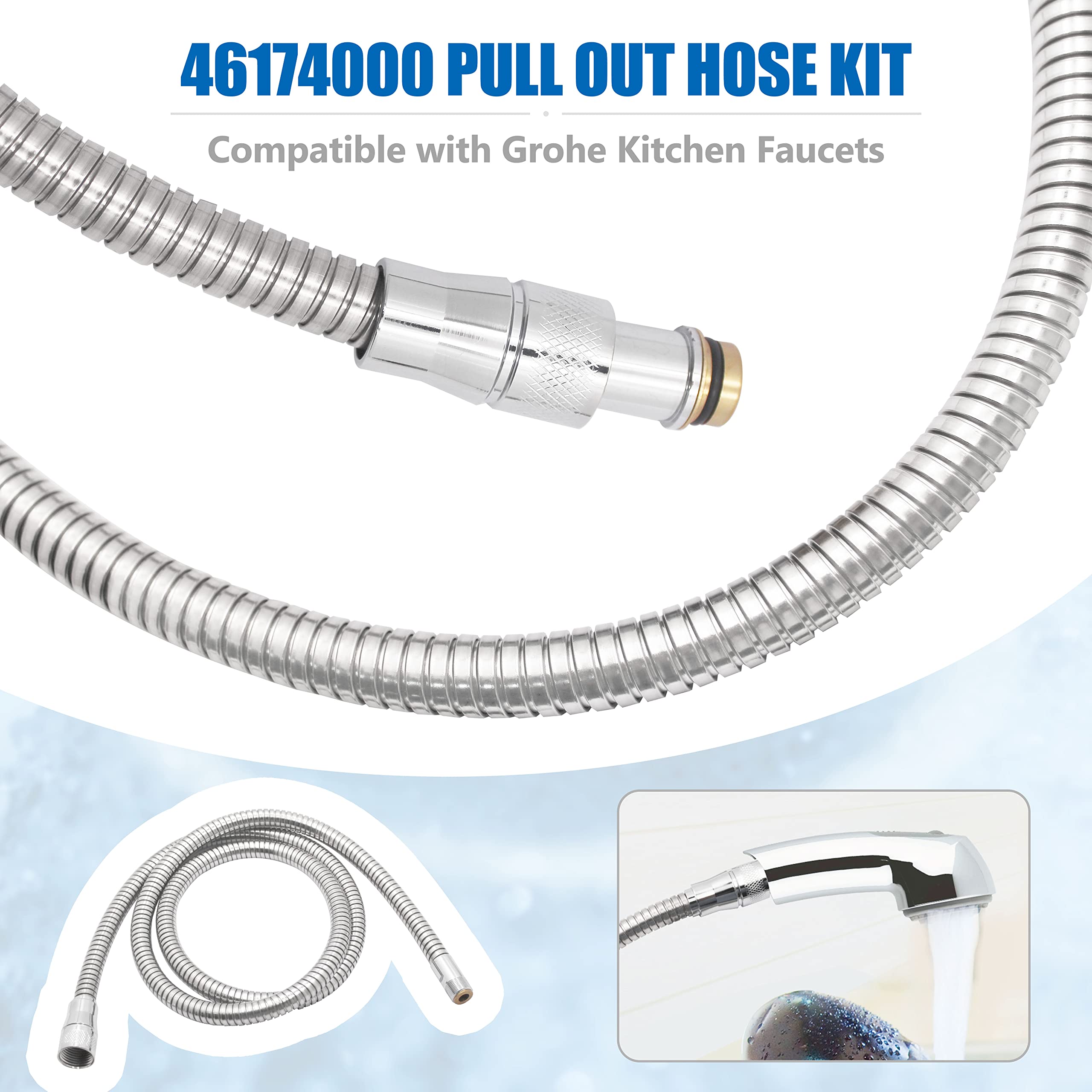 46174000 Hose Replacement,Compatible With Grohe K4 K7 Pull-Out Kitchen Faucet