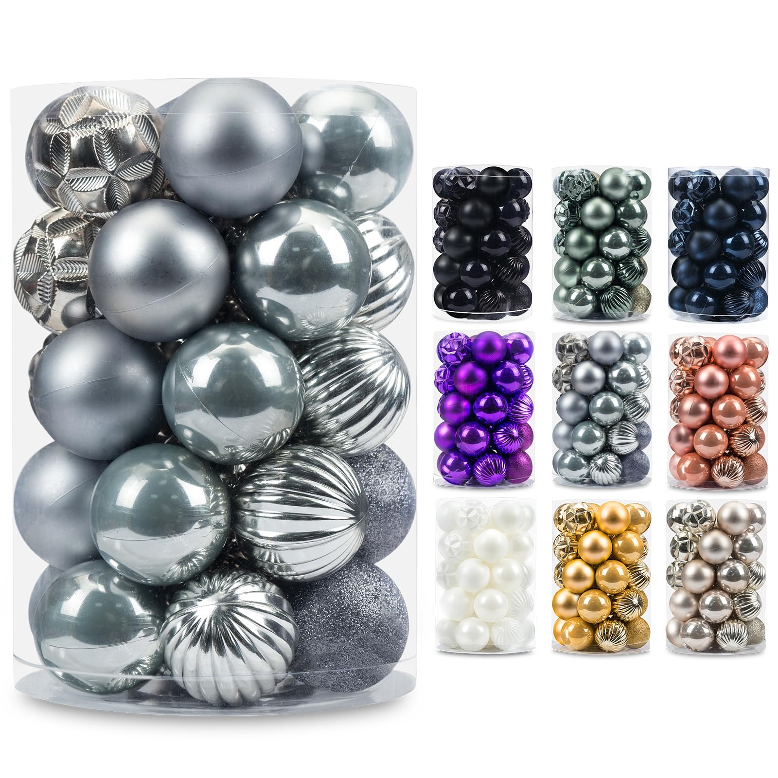 AMS 2.36/60mm 34ct Christmas Ball Large Ornaments Party Decorations Shatterproof Festival Pendant Hangings for Xmas Tree Decor