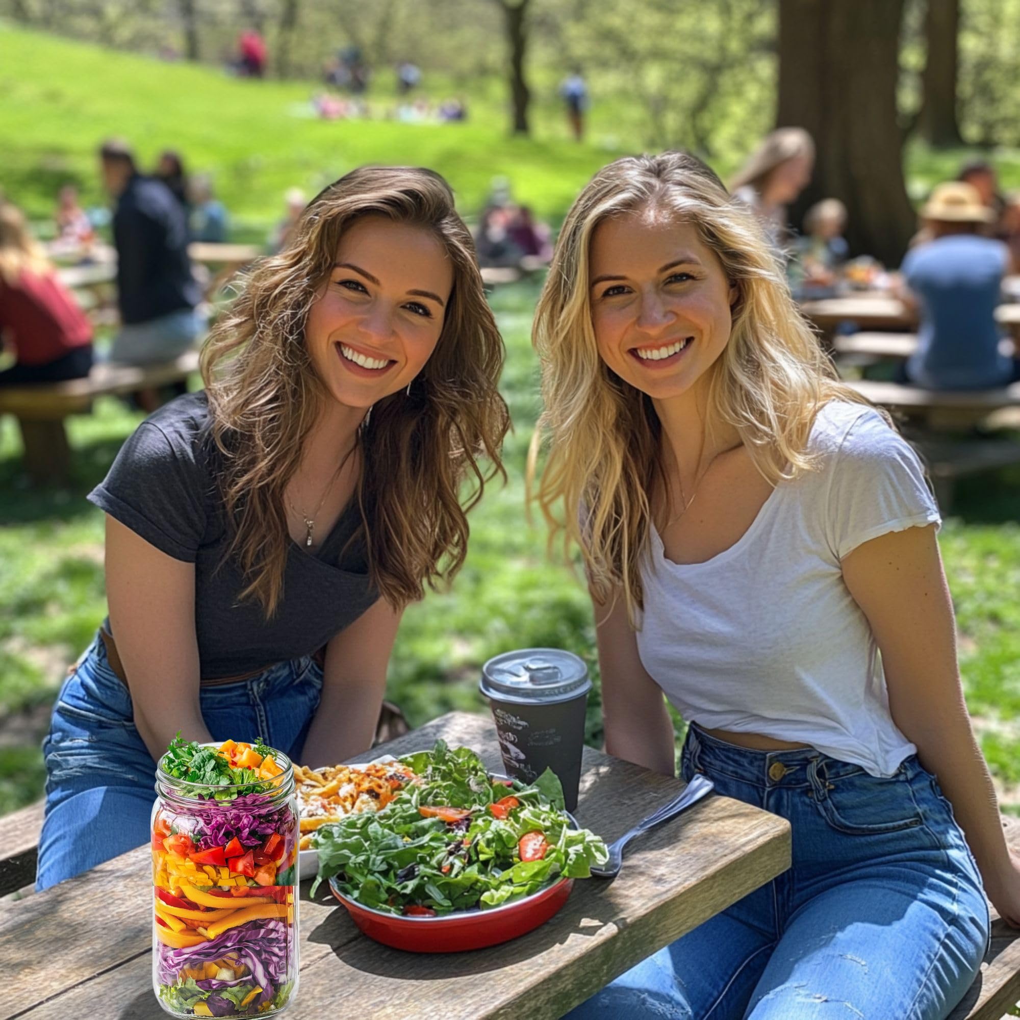 Jarming Collections Mason Jars 32 Oz Extra Wide Mouth Glass Jars With Lids - Storage Glass Jars 32 Oz With Lids - Quart Containe