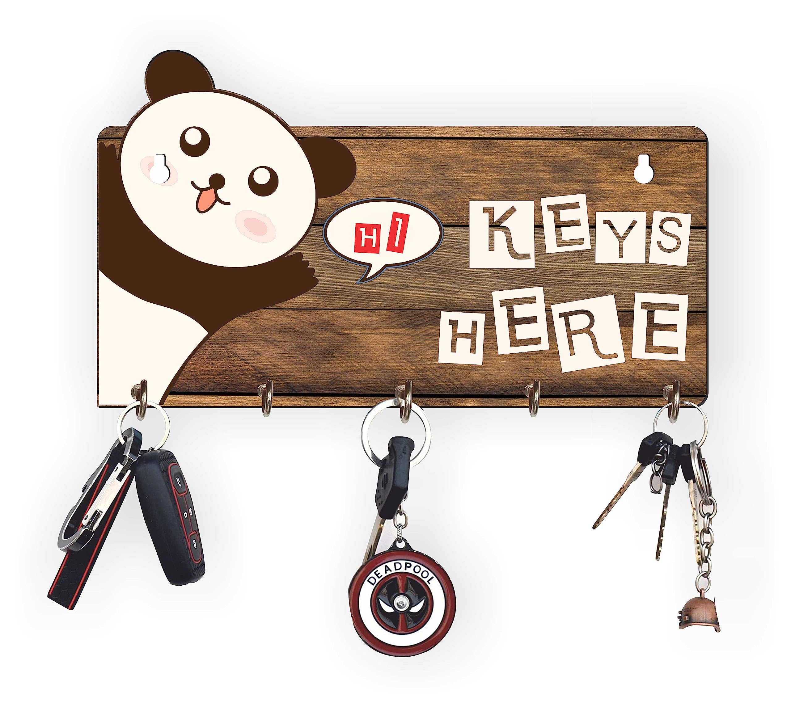 ART PLUS STORE APS Wooden Home Sweet Home Key Holder for Home Wall Decor Stylish, Key Holder for Living Room Wall Decor (Brown P
