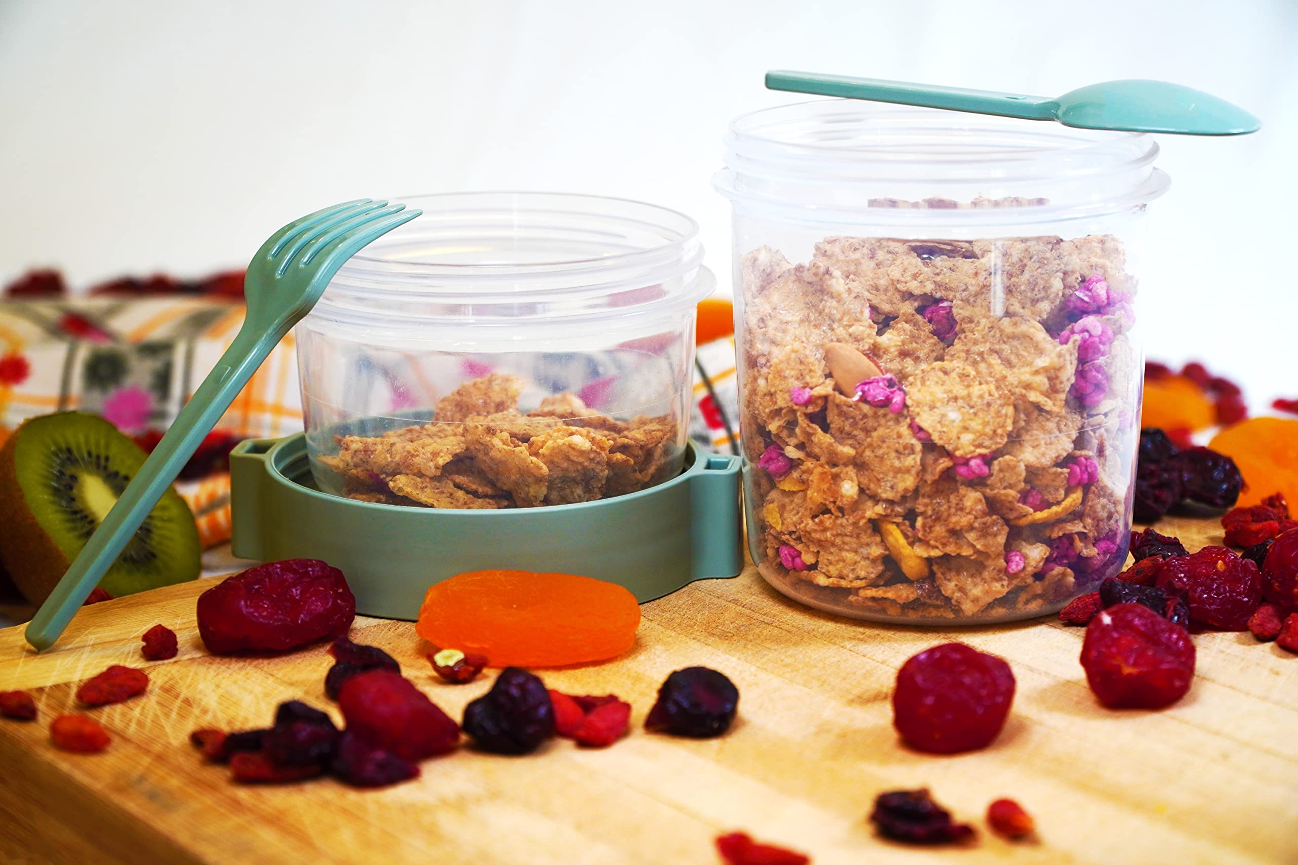 Salda 4 Pack 22 Oz Breakfast On The Go Cups, Take And Go Yogurt Cup With Topping Cereal Cup With Spoon And Fork, Overnight Oats