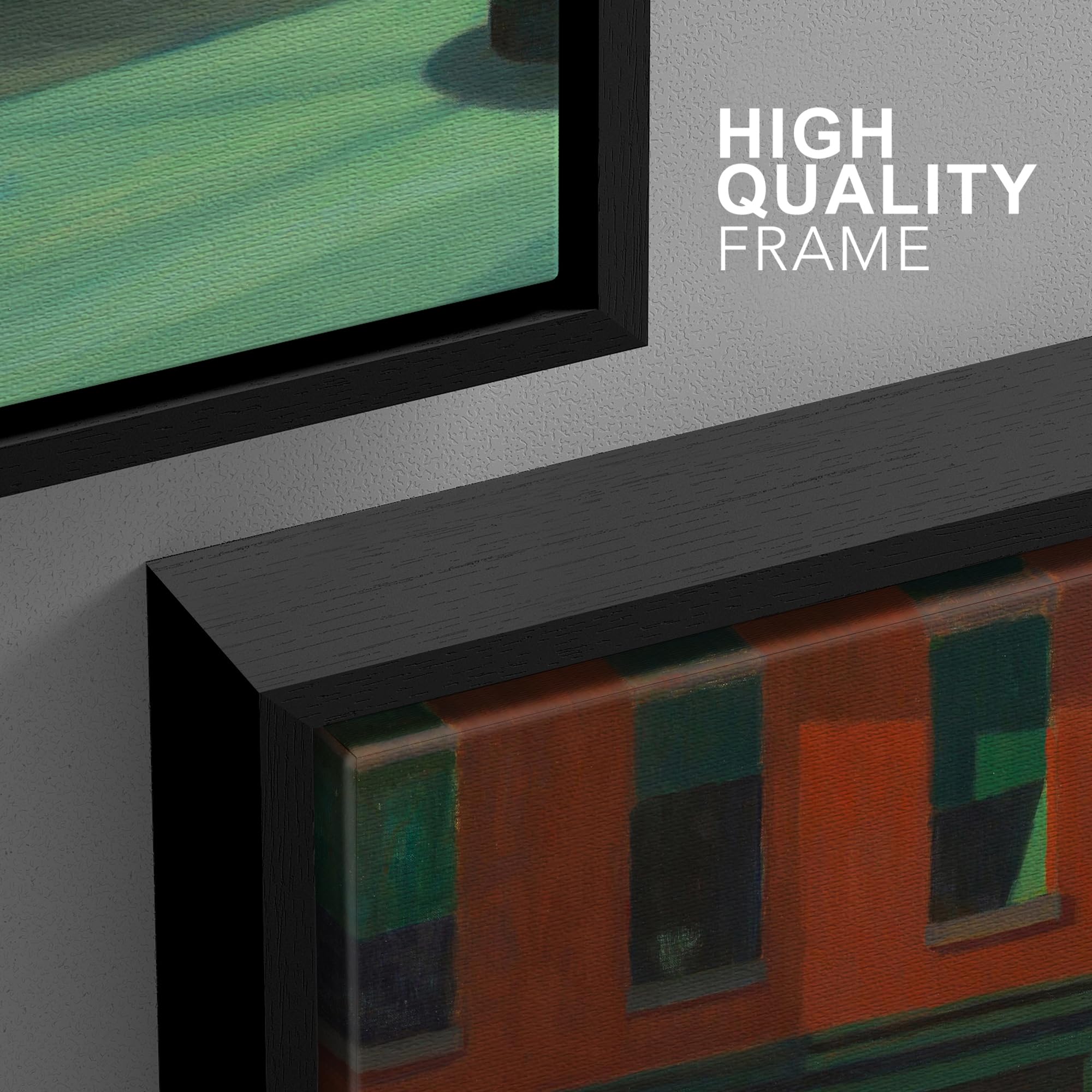 Wall26 Framed Canvas Print Wall Art Set Nighthawks By Edward Hopper Cultural Historic Oil Painting Fine Art Reproduction Scenic