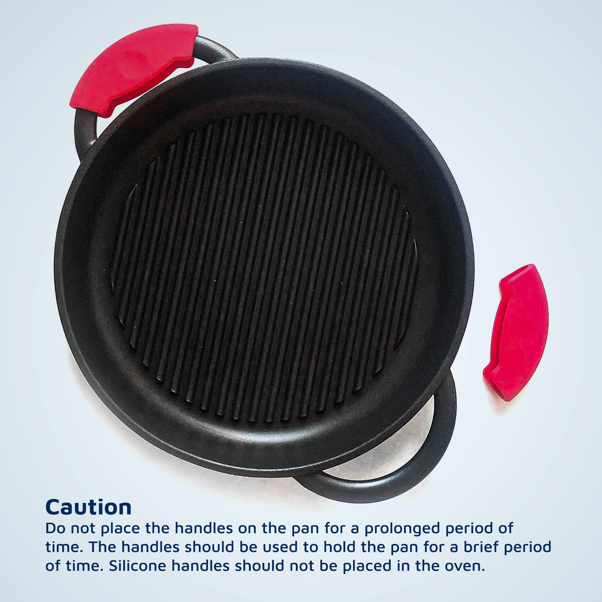 Jean-Patrique Assist Silicone Handle Cover For Whatever Pan - Set Of 2 Red Silicone Hot Handle Holder For Granite Pan - Up To 46